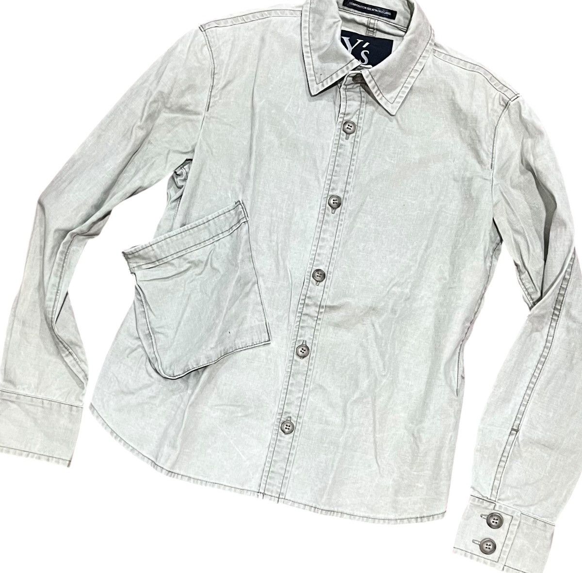 Yohji Yamamoto Yohji yamamoto y’s broken white washed button up shirt Size US S / EU 44-46 / 1 - 2 Thumbnail