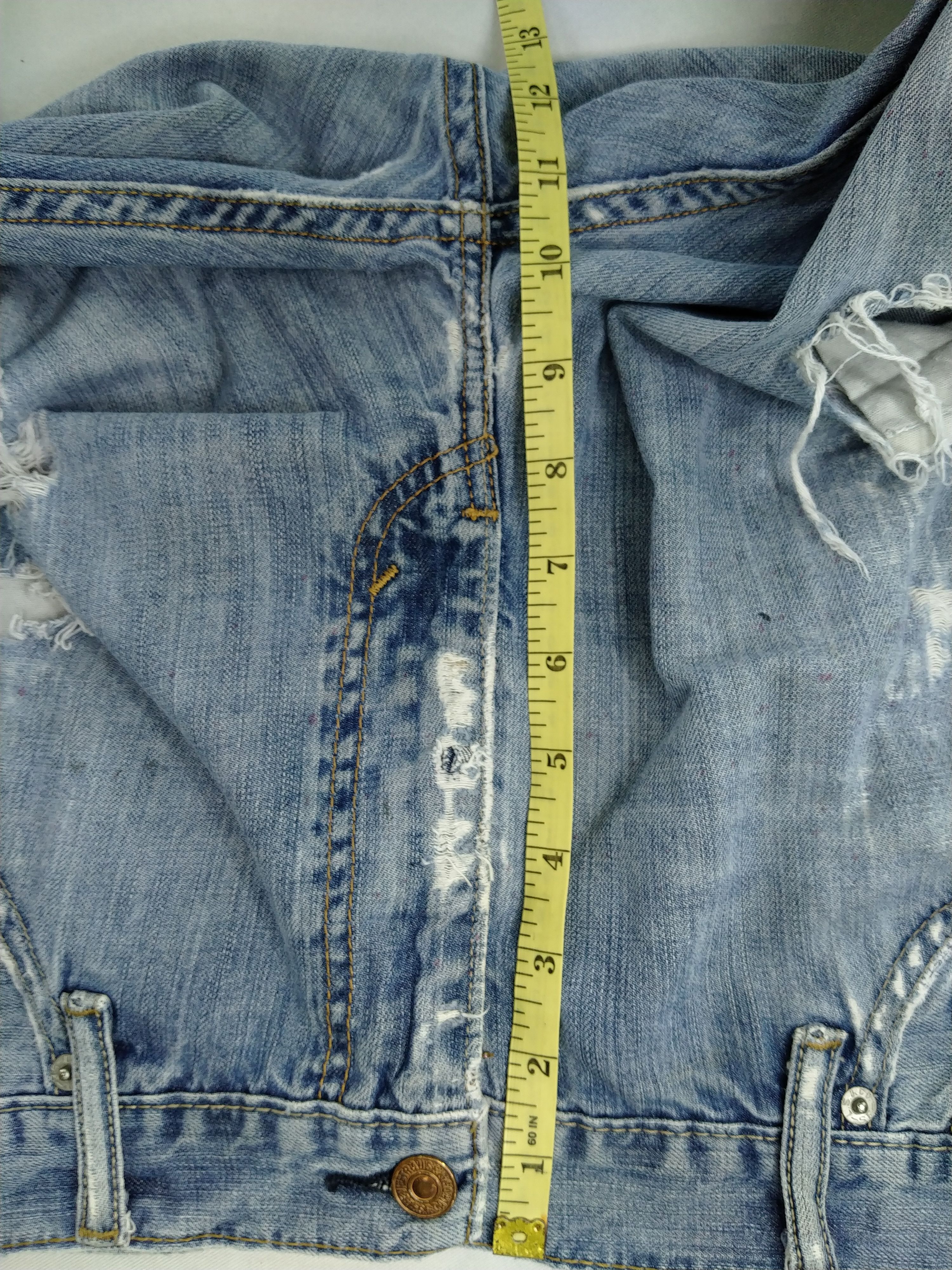 Japanese Brand Vintage Levi's 505 Straight Ripped Denim 35x30.5 JN165 Size US 35 - 6 Thumbnail