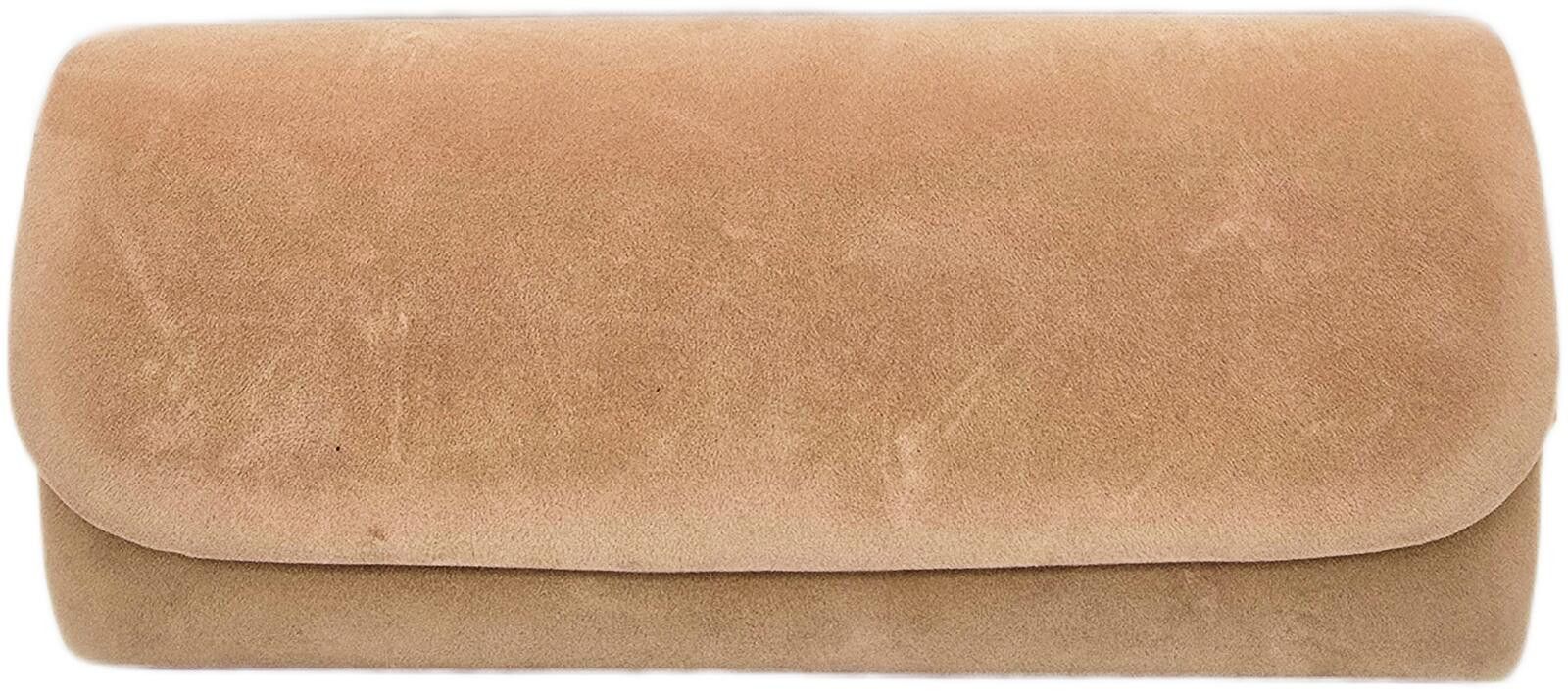 Unknown London Elegant Beige Suede Clutch with Silver Chain Strap Size ONE SIZE - 2 Thumbnail