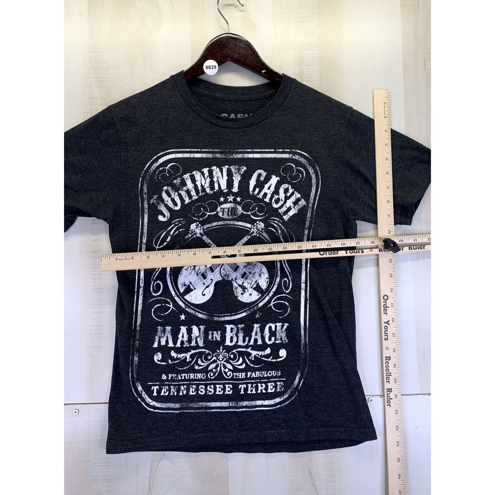 ASH VINTAGE CASH Man In Black Womens Gray Distressed Graphic T Shirt S Womens Black Short Sleeve Music Shirt Size S / US 4 / IT 40 - 2 Thumbnail