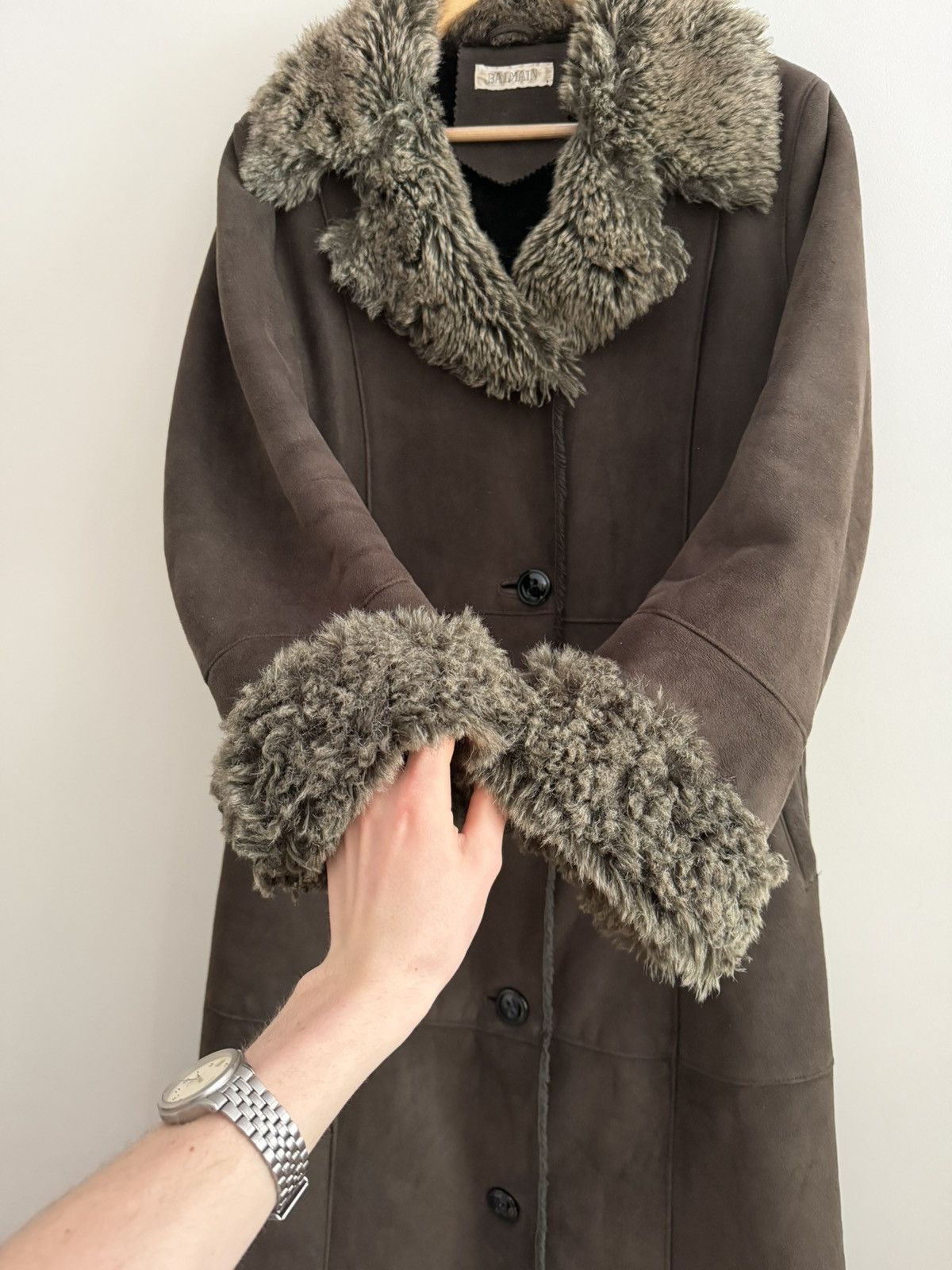 Balmain Vintage Penny Lane Balmain Long Shearling Coat Brown Size S / US 4 / IT 40 - 6 Thumbnail