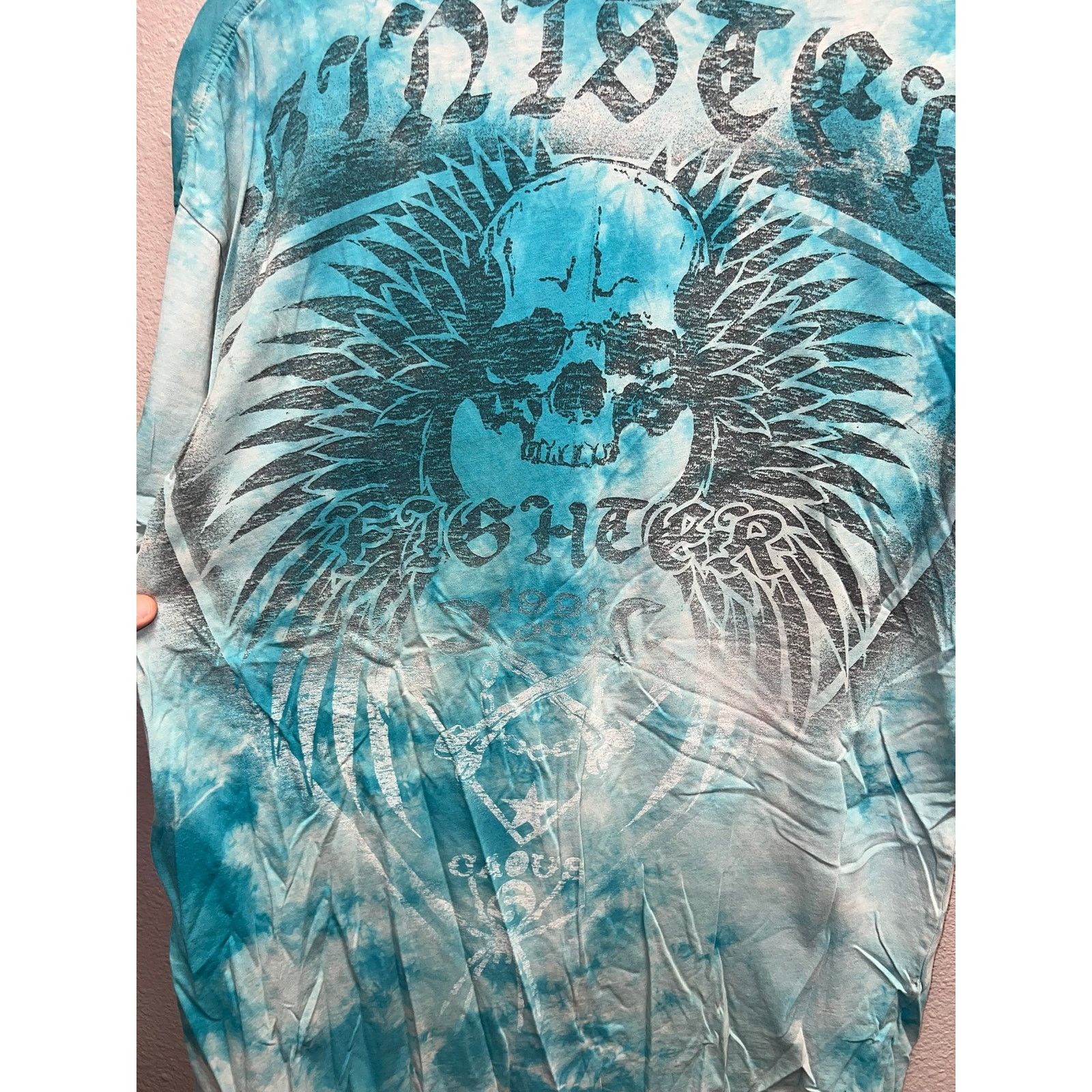 Vintage Y2K Sinister Fighter Shirt Blue AOP All Over Print Y2K Tee L Size US L / EU 52-54 / 3 - 8 Thumbnail