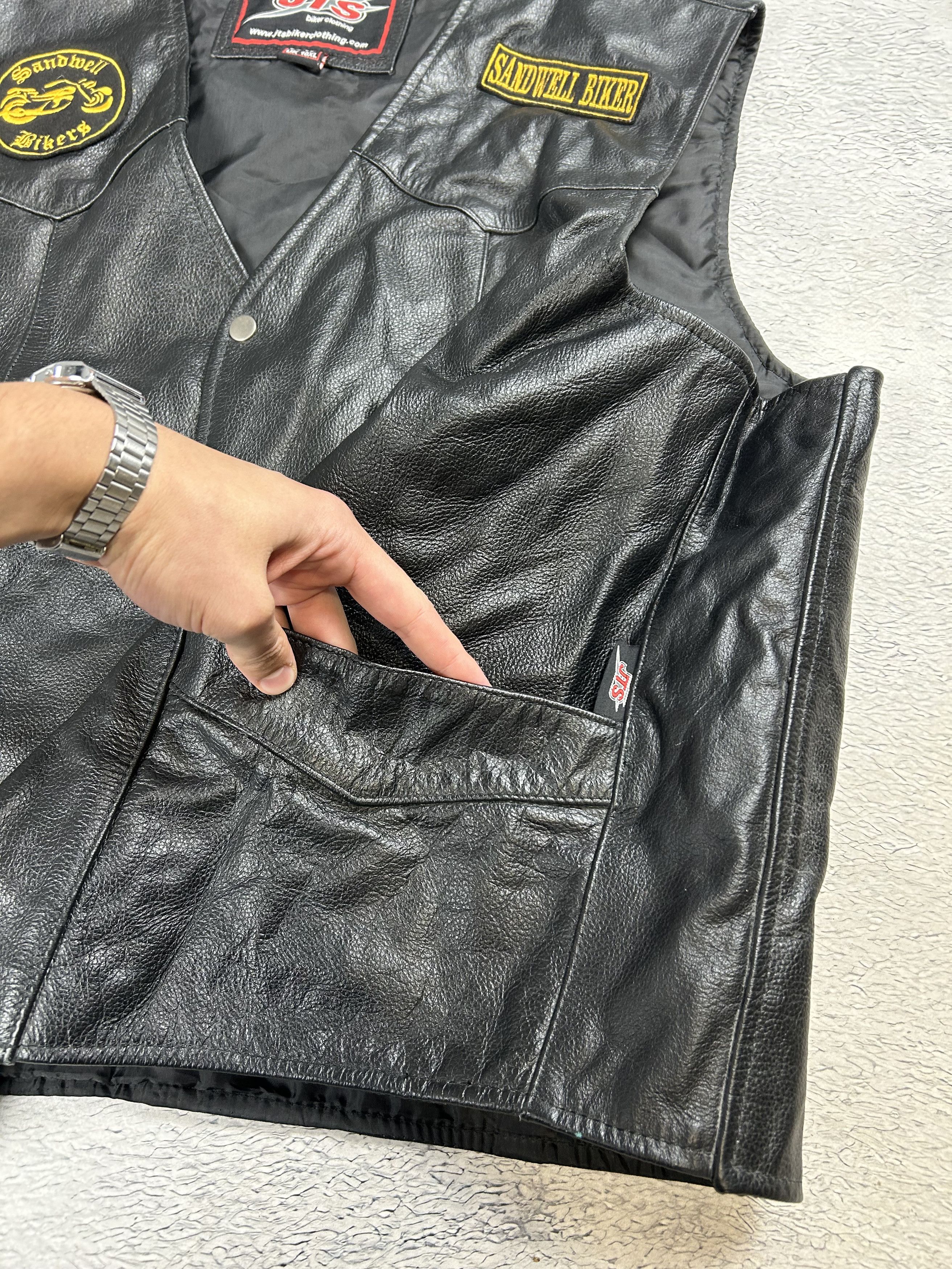 Genuine Leather × Vintage JTS Sandwell Biker Vintage Leather Vests Racing Streetwear Size US XXL / EU 58 / 5 - 5 Thumbnail