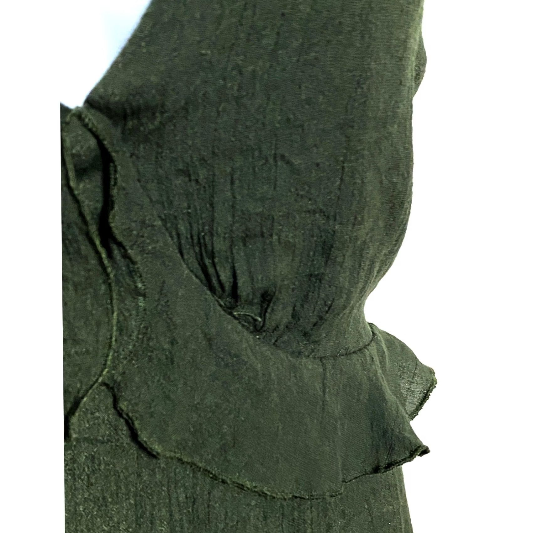 Vintage VINTAGE Mi ami Dress Womens XL Green Neck Ruffles Open Back Tie Closure Boho Fairy Dainty Y2K Size XL / US 12-14 / IT 48-50 - 3 Thumbnail