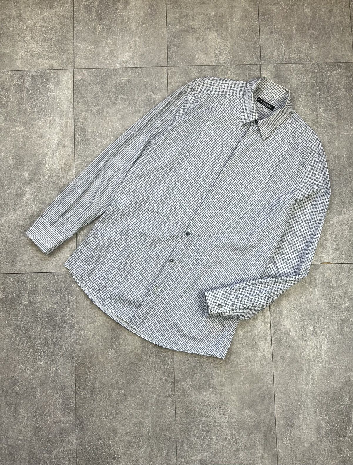Dolce & Gabbana Dolce & Gabbana Gold White/Blue Shirts Button Up Size US L / EU 52-54 / 3 - 10 Thumbnail