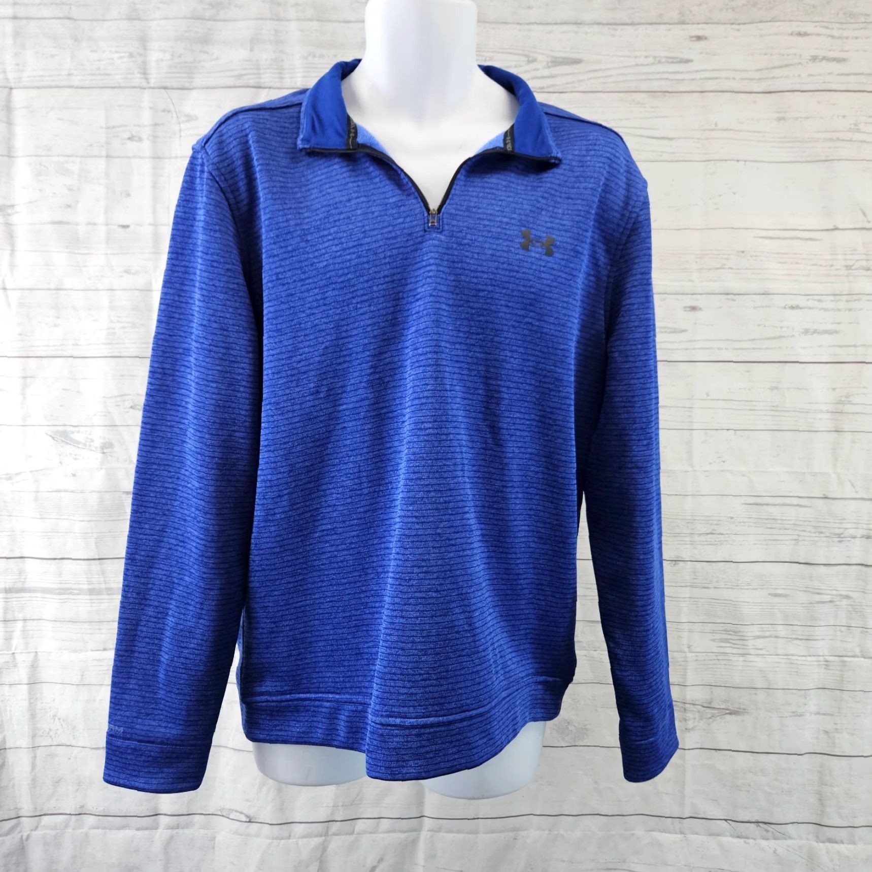 Under Armour Under Armour Golf Mens Pullover 1/4 Zip Sz Large Blue Stripe Size US L / EU 52-54 / 3 - 2 Thumbnail