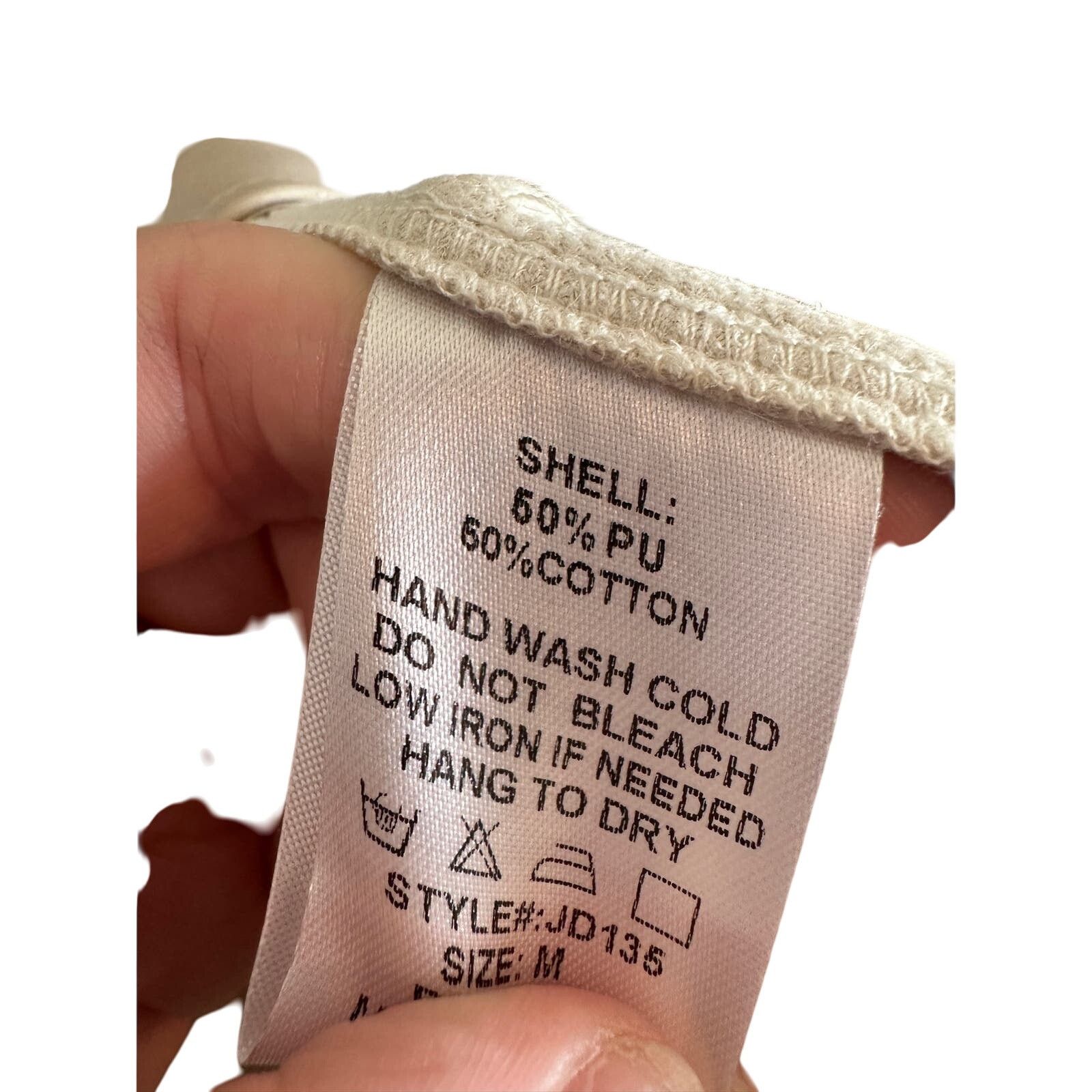Other Reset Medium Cream Faux Leather Button Down Tie Waist Dress Size M / US 6-8 / IT 42-44 - 14 Thumbnail