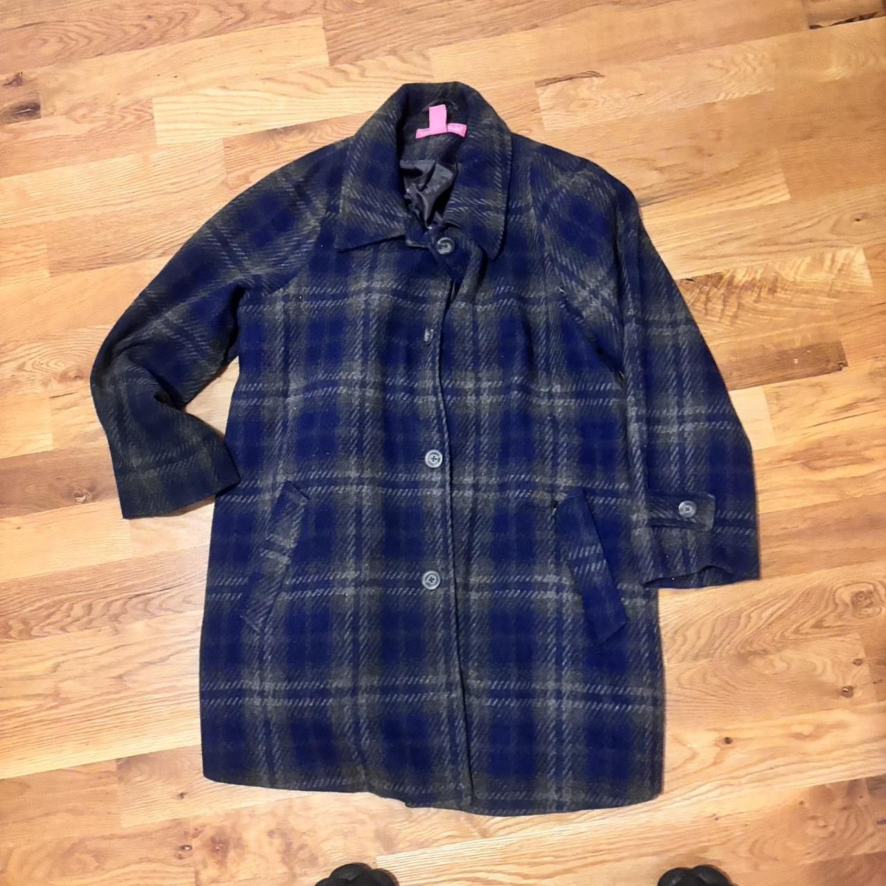 Other Navy blue plaid wool coat Size S / US 4 / IT 40 - 1 Thumbnail