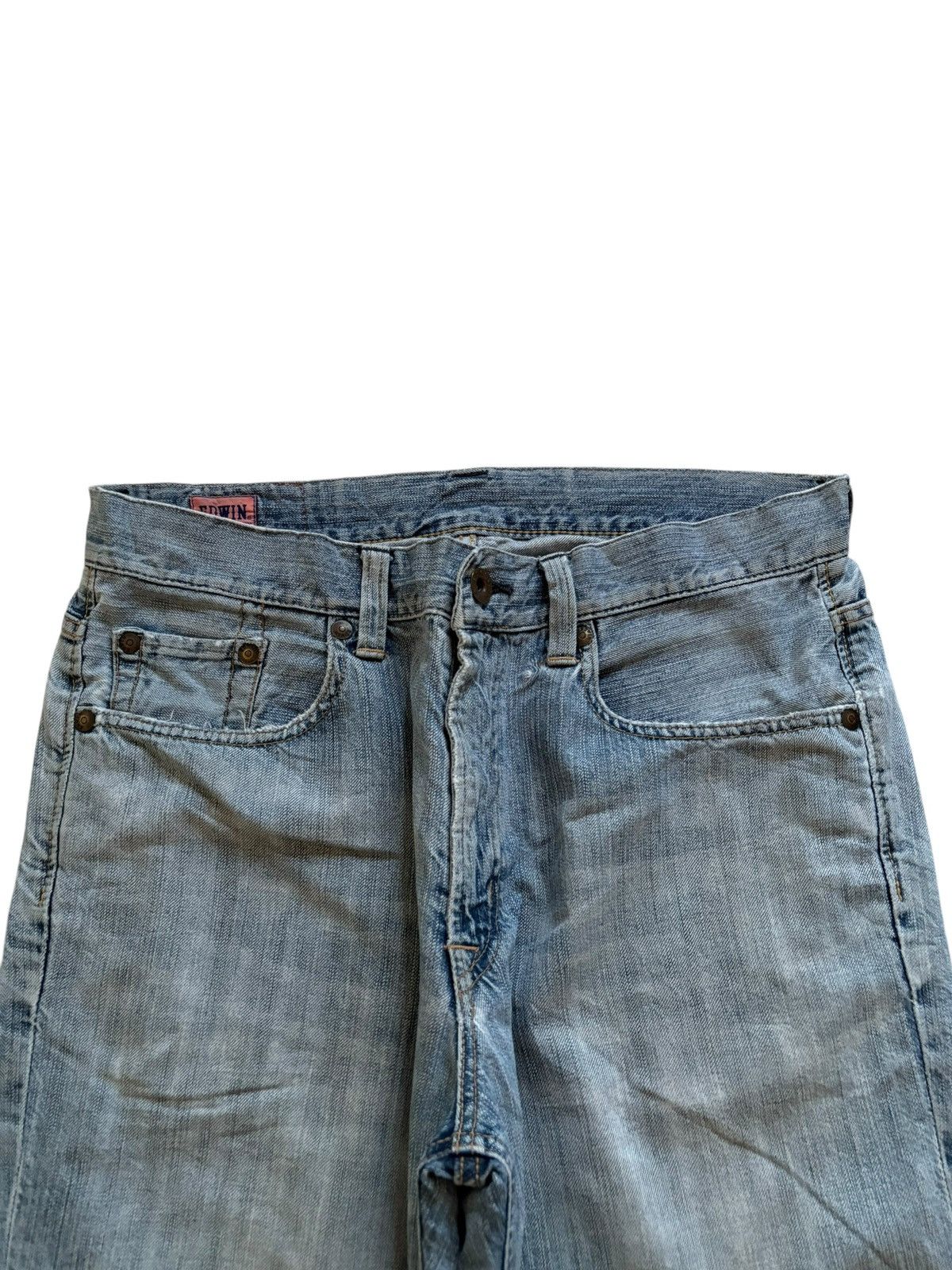Edwin SALES🔥Vintage Edwin Buckle Back Distressed Baggy Jean Short Size US 35 - 4 Thumbnail