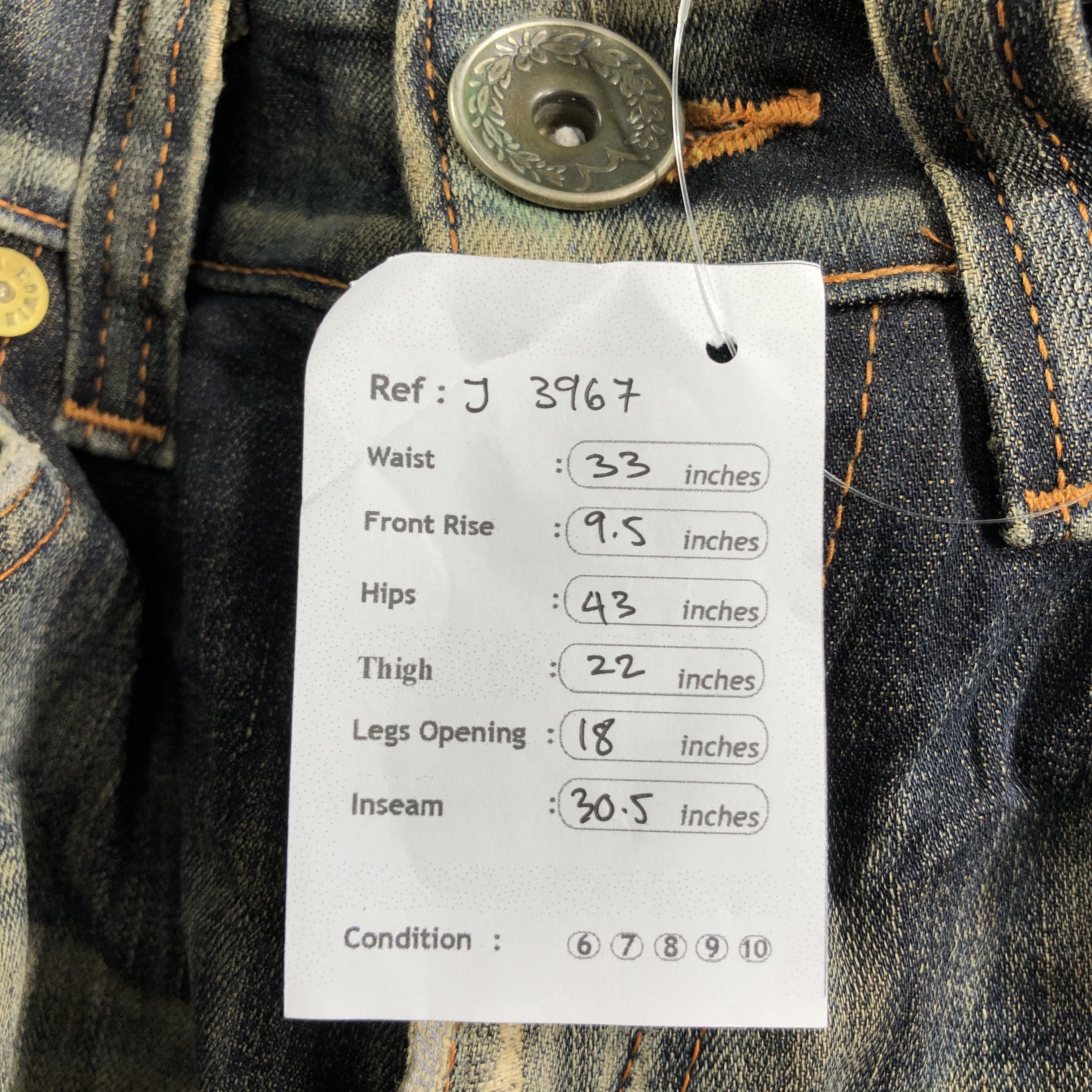 Edwin Vintage Blue Trip Edwin Jeans-J3967 Size US 33 - 13 Thumbnail