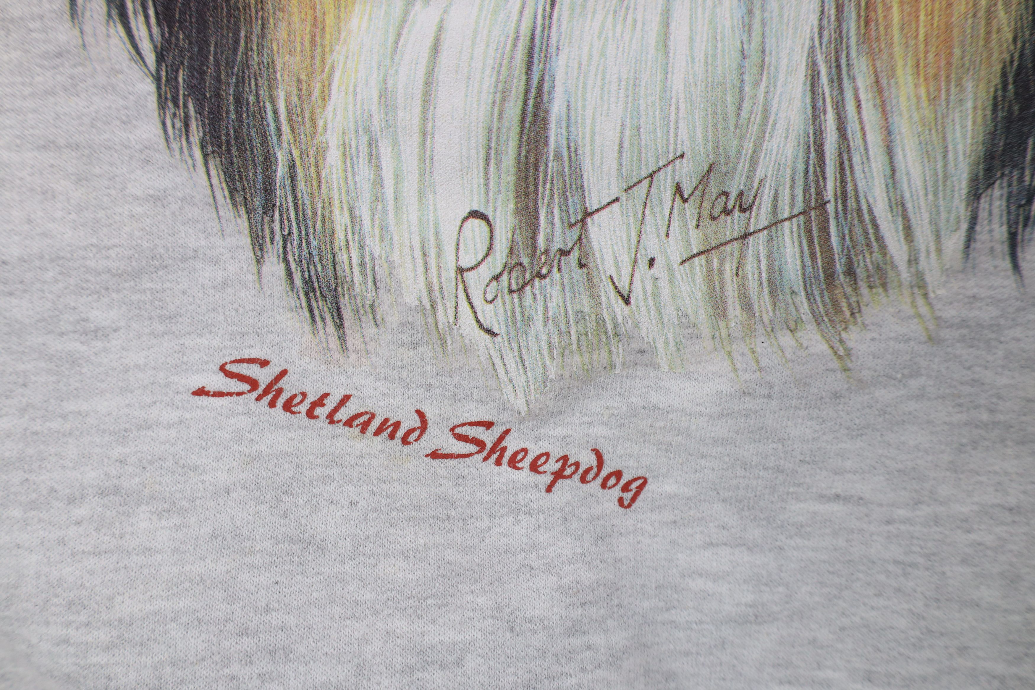 Vintage Vintage 90s Shetland Sheepdog Crewneck Sweatshirt Gray Size US L / EU 52-54 / 3 - 5 Thumbnail