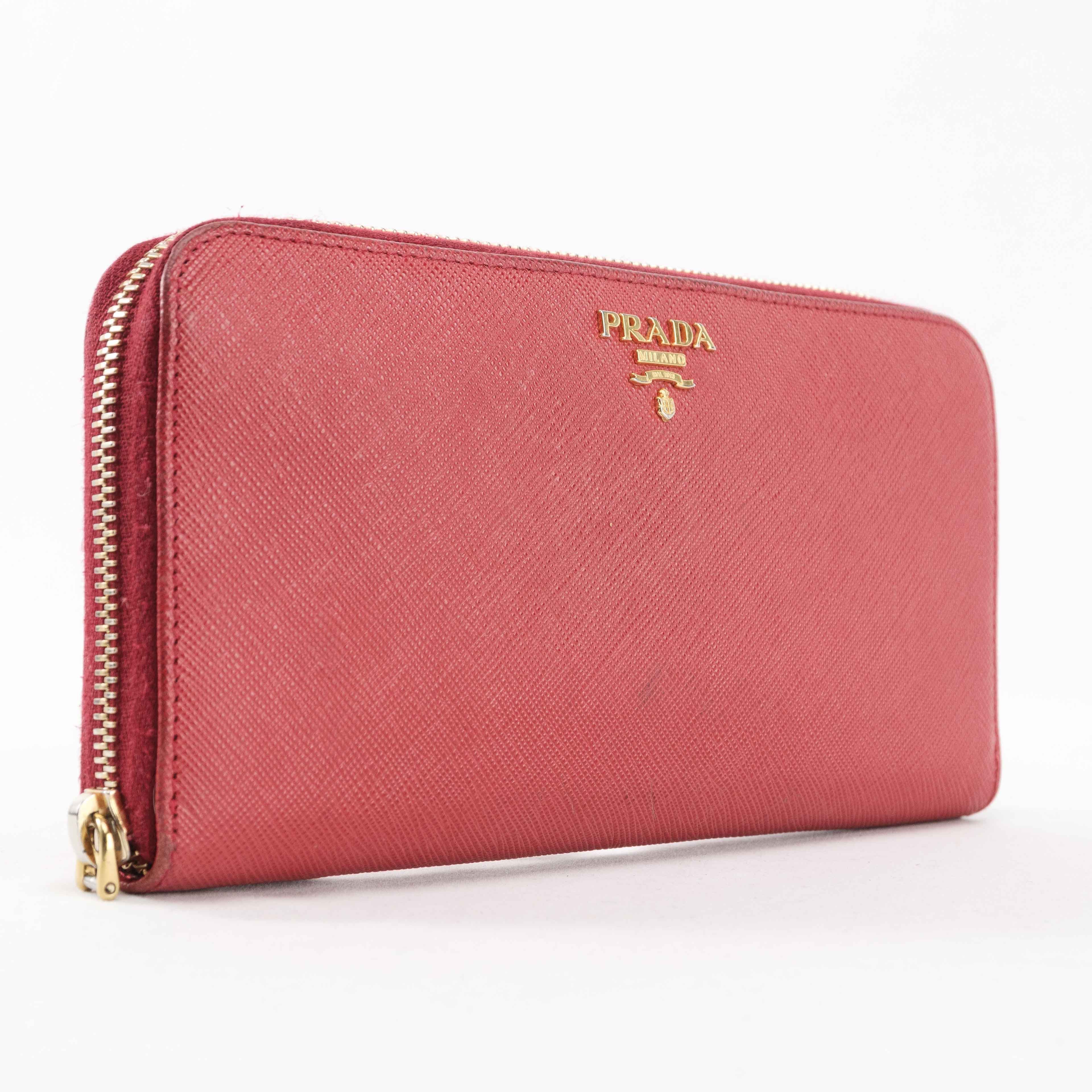 Prada Prada Saffiano Leather Zip Around Wallet Size ONE SIZE - 2 Thumbnail
