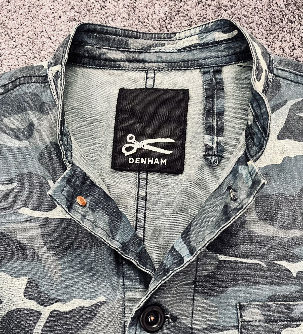 DENHAM Denham mens blue camo shirt/jacket chore Size US M / EU 48-50 / 2 - 12 Thumbnail