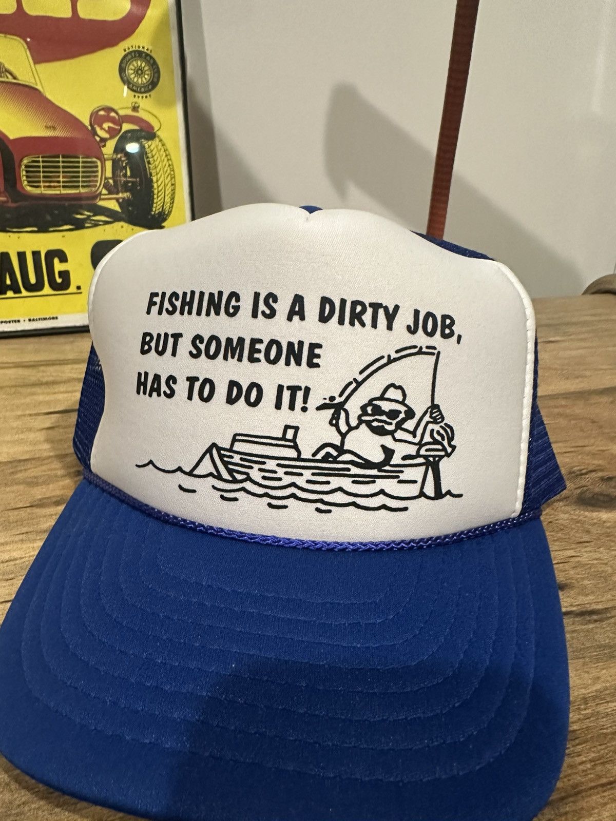 Vintage Vintage Funny Fishing Trucker Hat Snap Back Size ONE SIZE - 2 Thumbnail