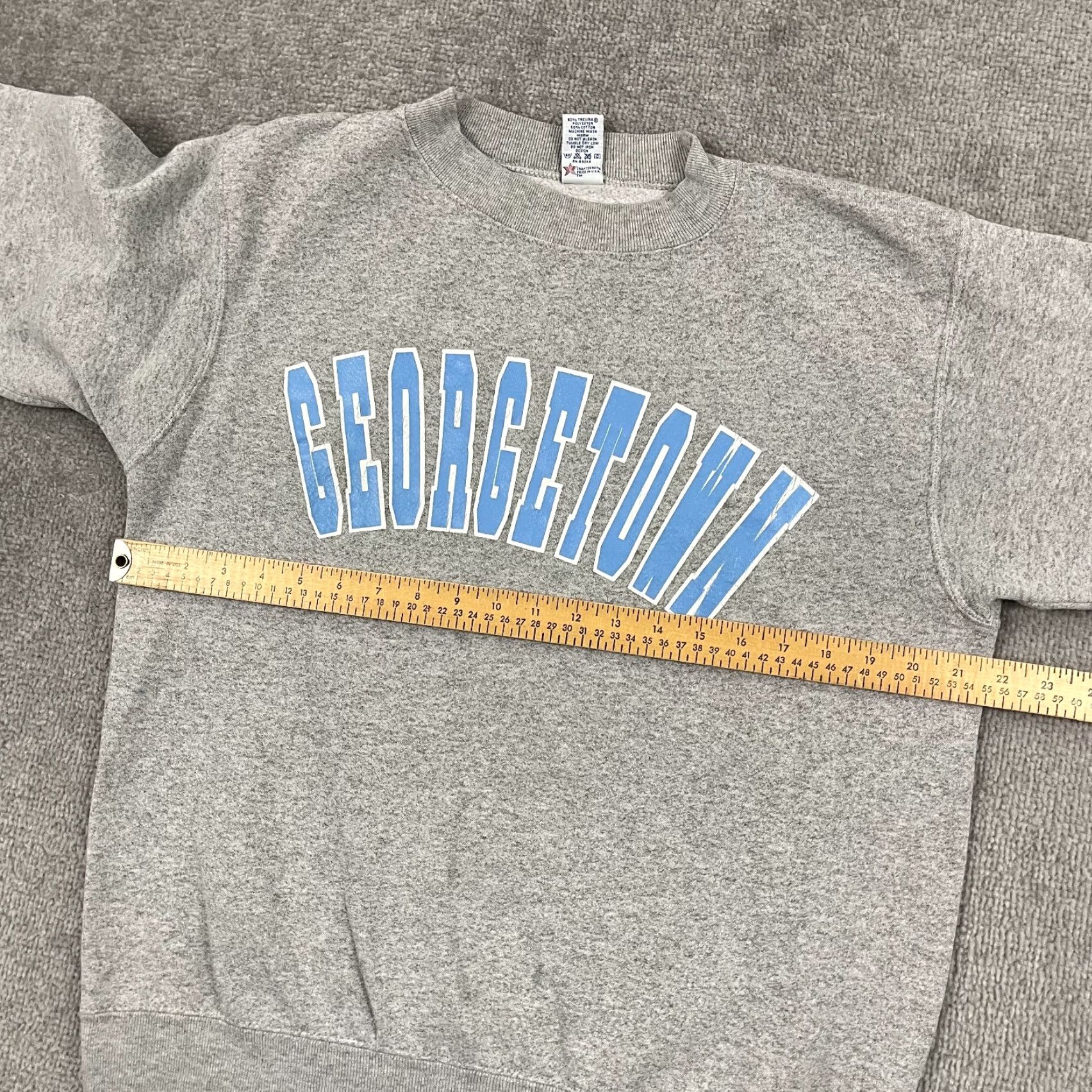 Soffe VTG Georgetown University Sweatshirt Grey Graphic Crew Pullover M/L Soffe Regular Adult Mens 90s University School Graphic Print Multi-Season Size US L / EU 52-54 / 3 - 6 Thumbnail