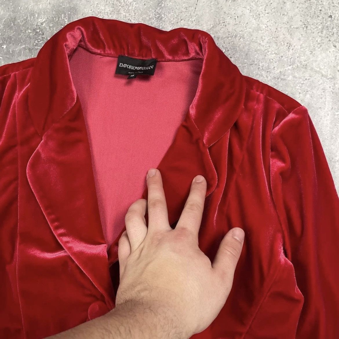 Emporio Armani Emporio Armani Two Button Velour Blazer Women’s Red Size 46 Size L / US 10 / IT 46 - 7 Thumbnail