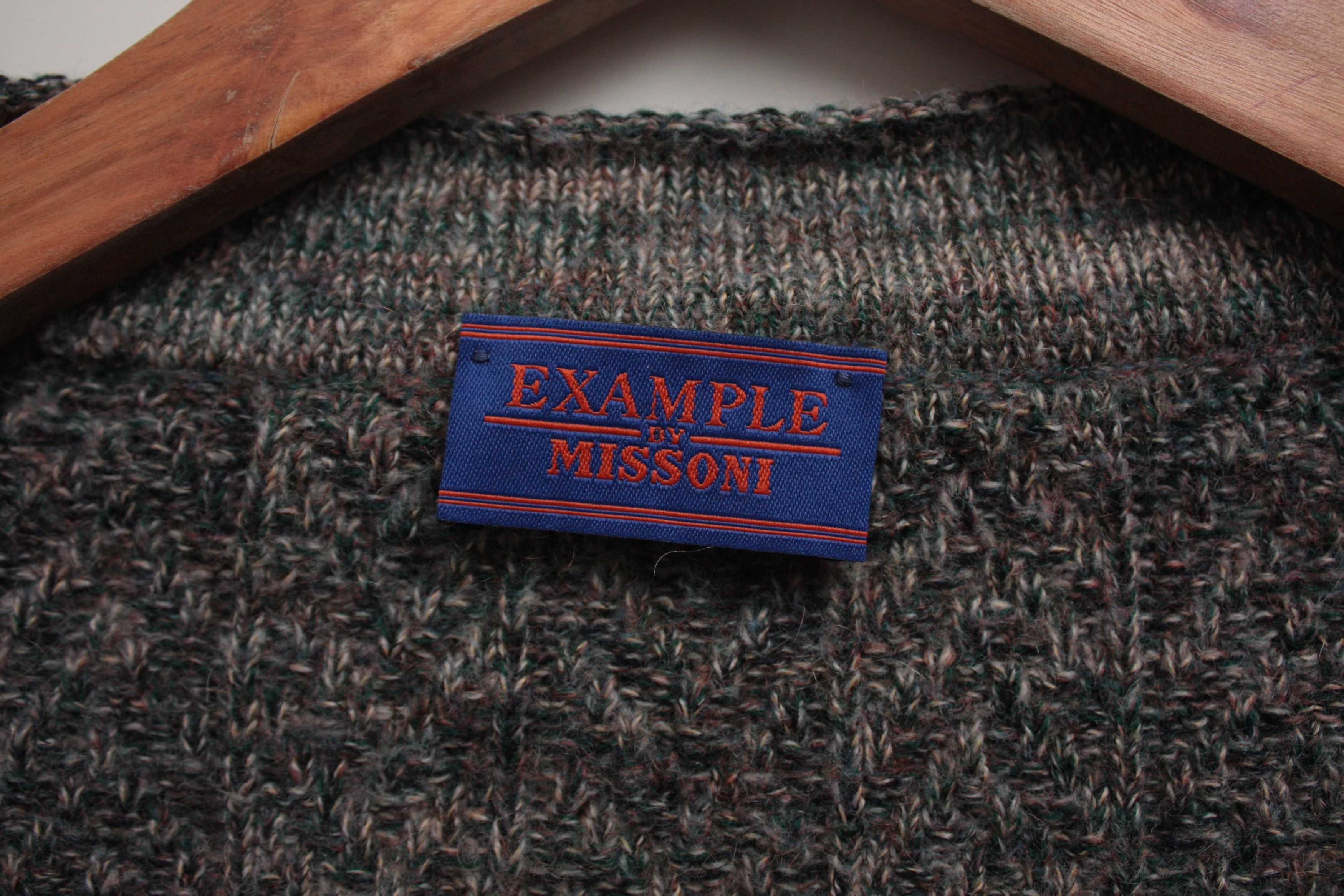 Missoni Example Gray Knitted Wool V-Neck Cardigan