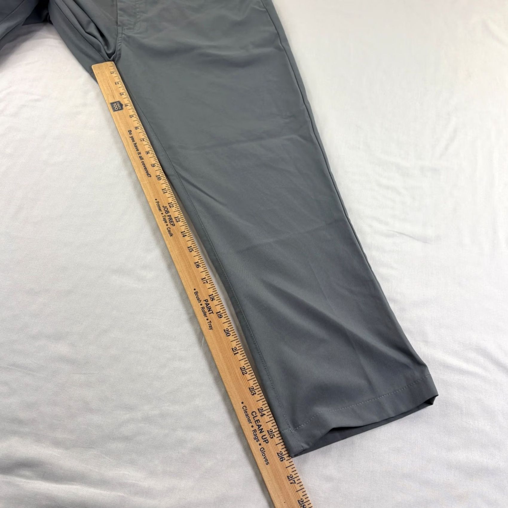 TravisMathew Travis Mathew Pants Mens 36x26 Gray Chino Golf Performance Tech Stretch Regular Flat Front Logo Zip Straight 26in Inseam Jeans/Chino Style Mens Size US 36 / EU 52 - 6 Thumbnail