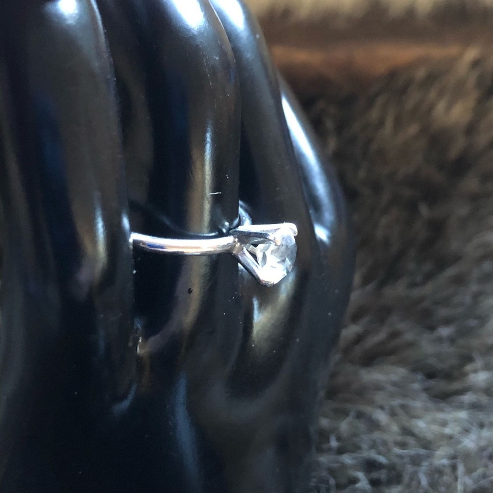 Vintage Vintage 80s faceted glass crystal stone band ring Size ONE SIZE - 3 Thumbnail