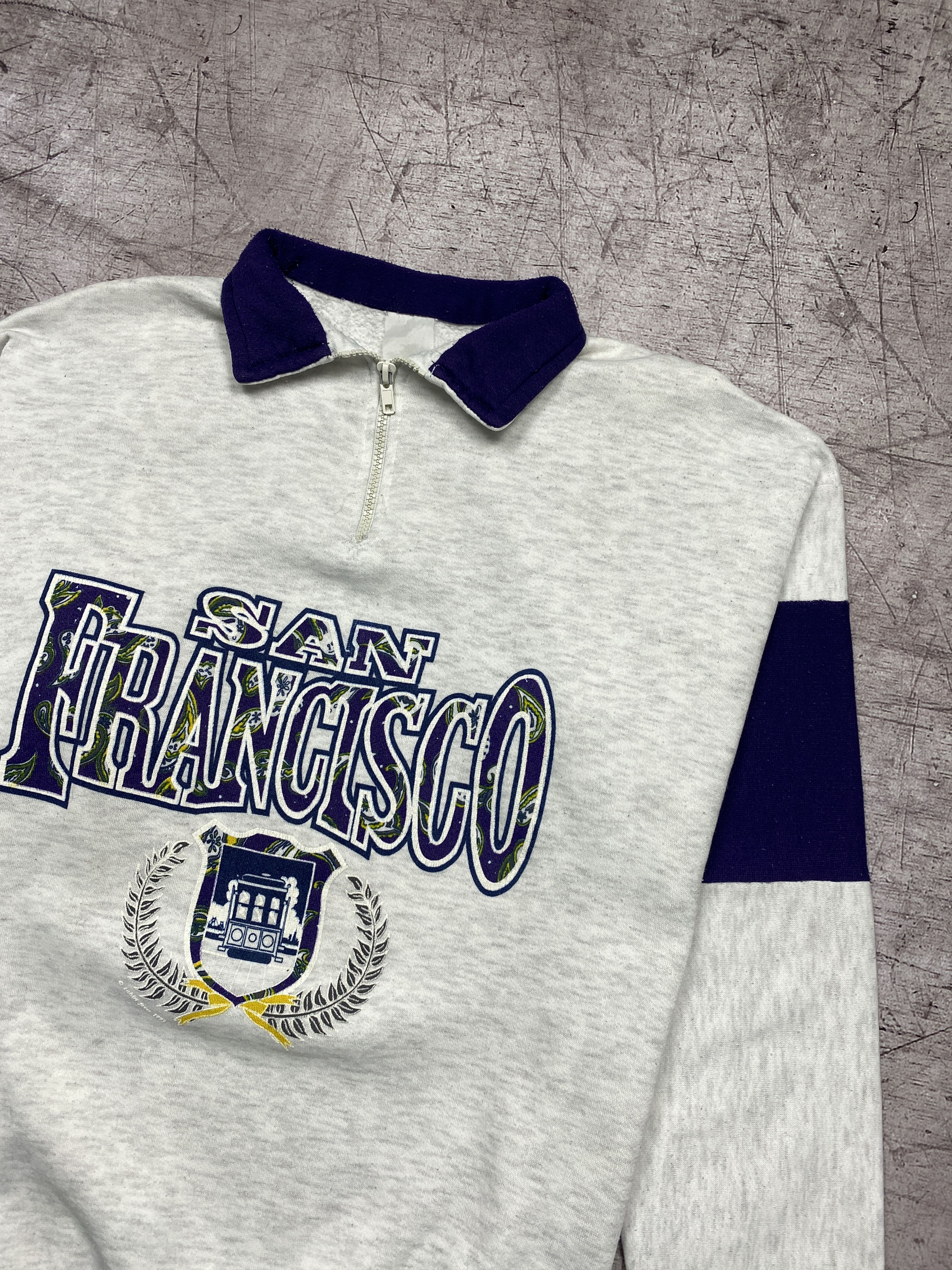 Vintage San Francisco Vintage Mens 1\4 Zip Sweatshirt Sweater Size US XL / EU 56 / 4 - 2 Thumbnail