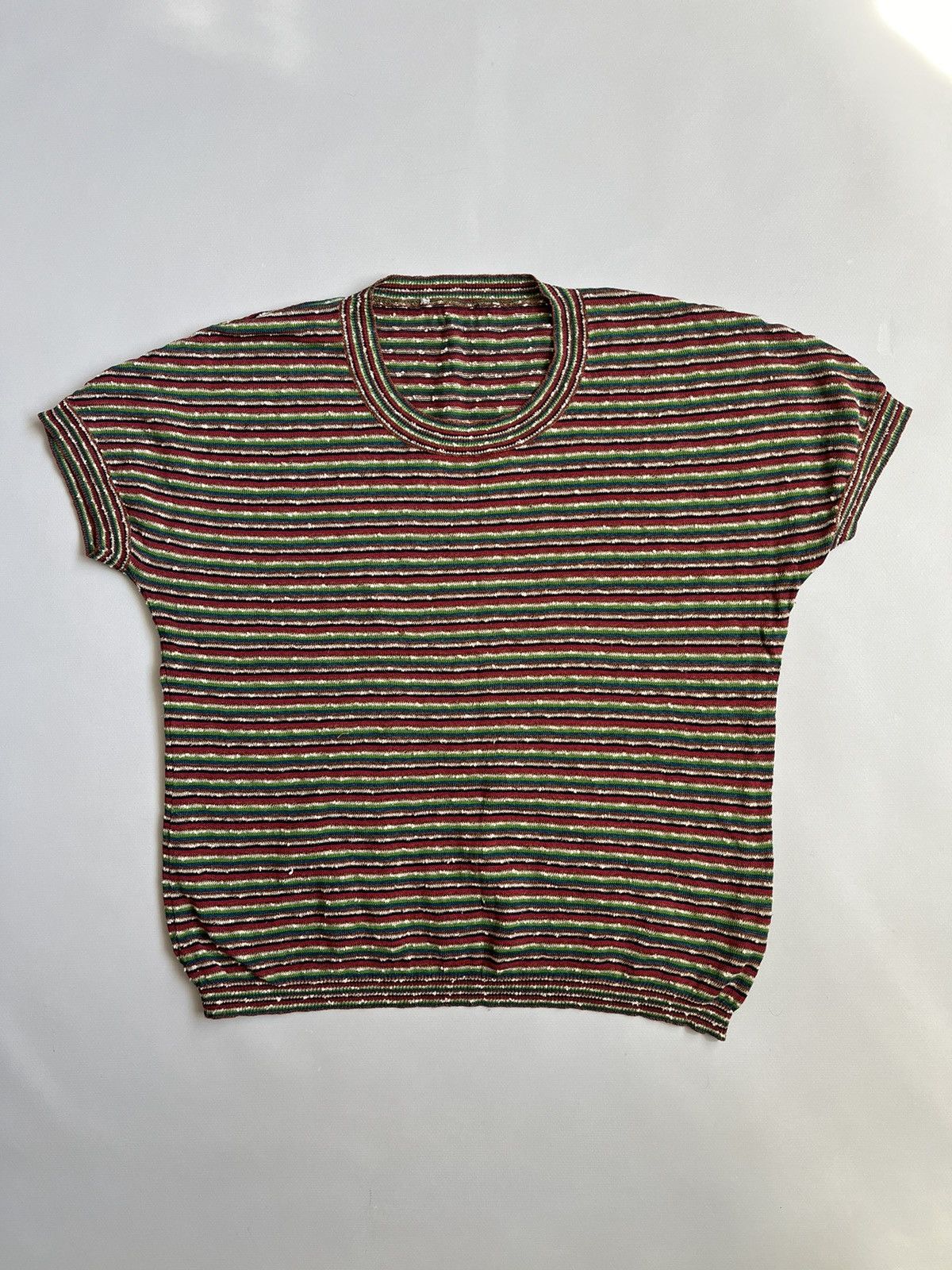 Missoni Vintage Missoni Sport Cotton Nylon Rayon Striped Knit Tee Size M / US 6-8 / IT 42-44 - 1 Thumbnail