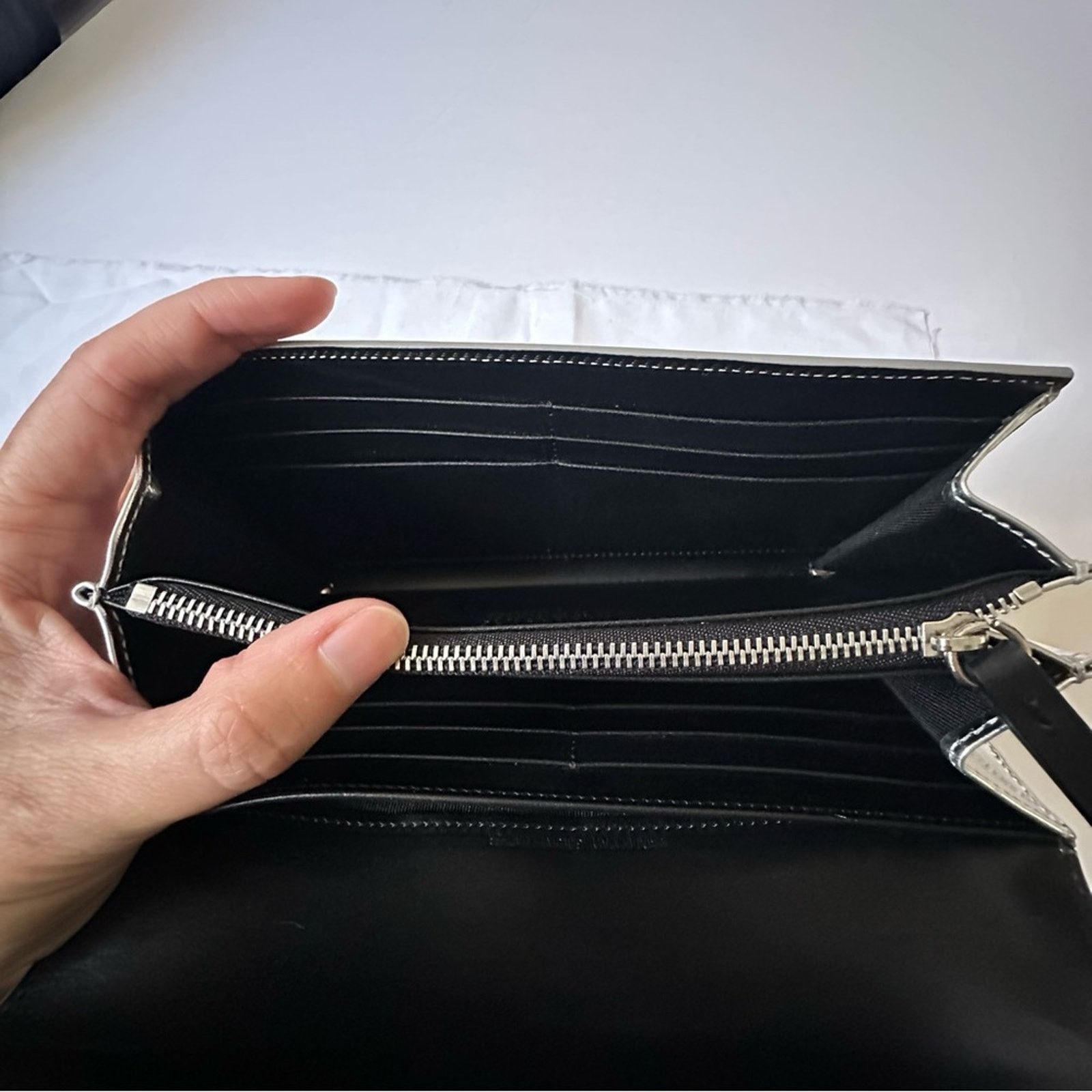 Maison Margiela MM11 Mirror Leather Four-Stitch Long Wallet SS17 Metallic Size ONE SIZE - 4 Thumbnail