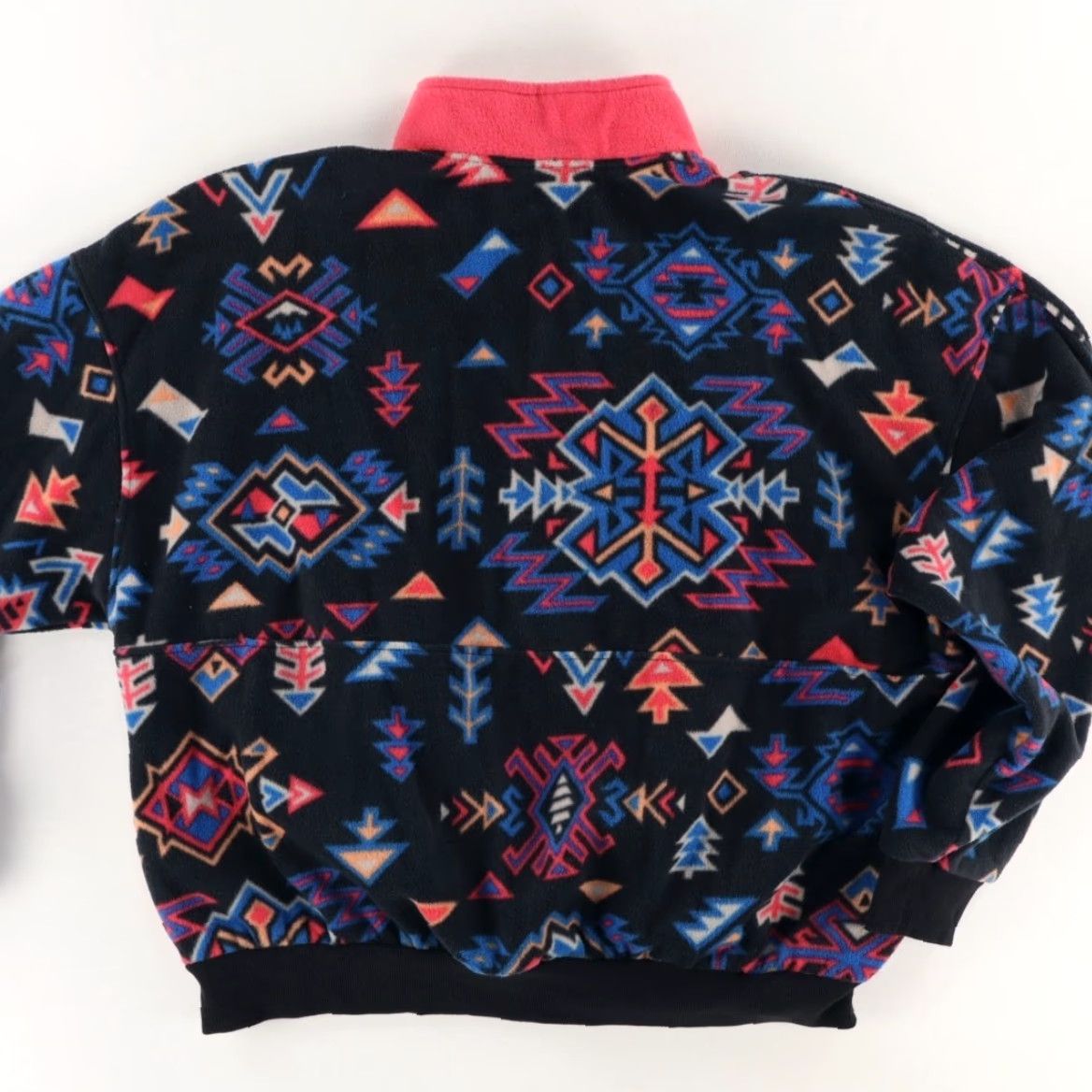 Vintage Columbia Wintertrainer Aztec Snap T Fleece All Over Print Mock Long Sleeve Sweater Black Women's 2XL Size XXL / US 16-18 / IT 52-54 - 4 Thumbnail
