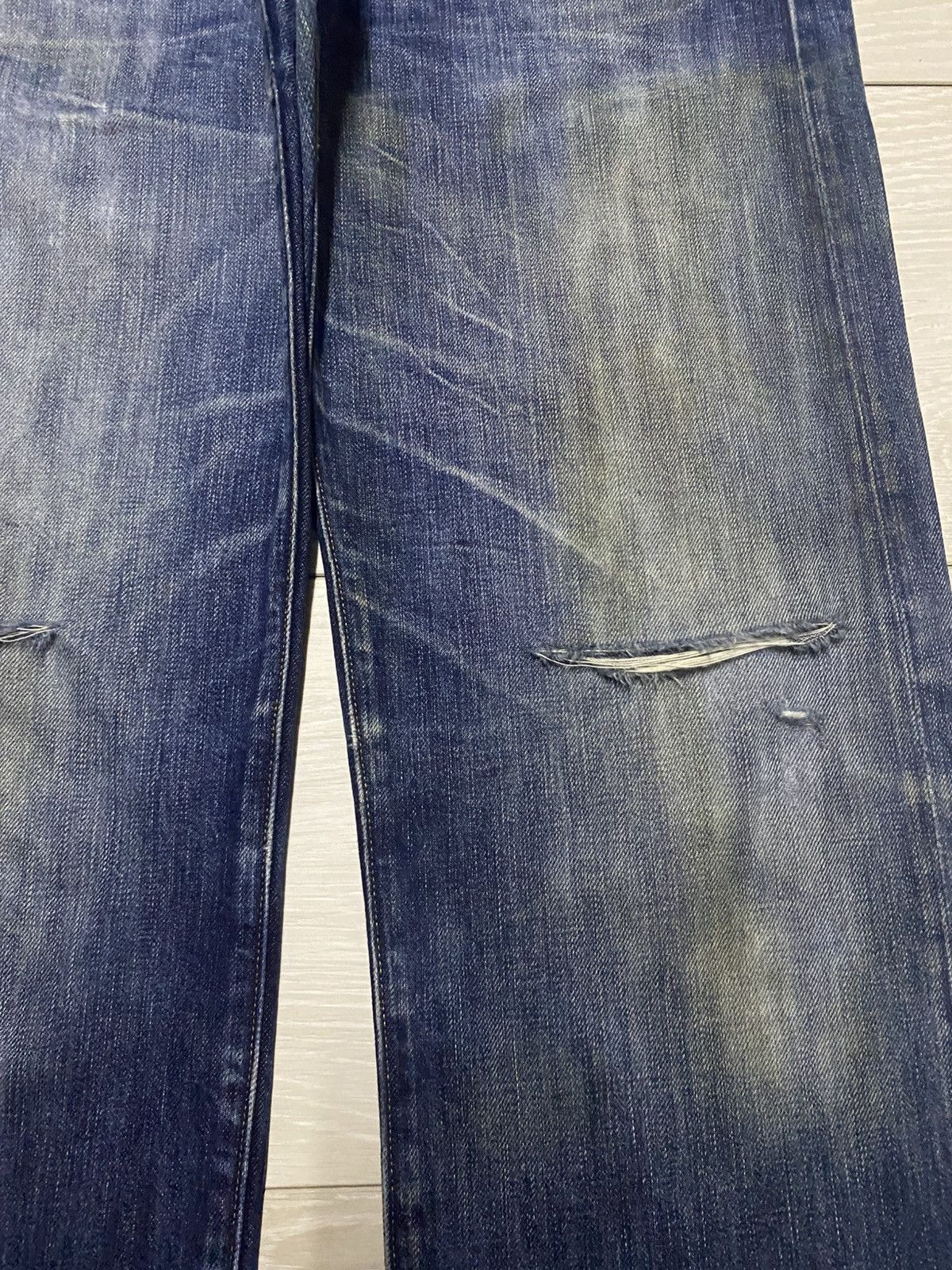G-Star Vintage G Star Raw Denim Blue Wash Distressed Straight Jeans Size US 29 - 8 Thumbnail