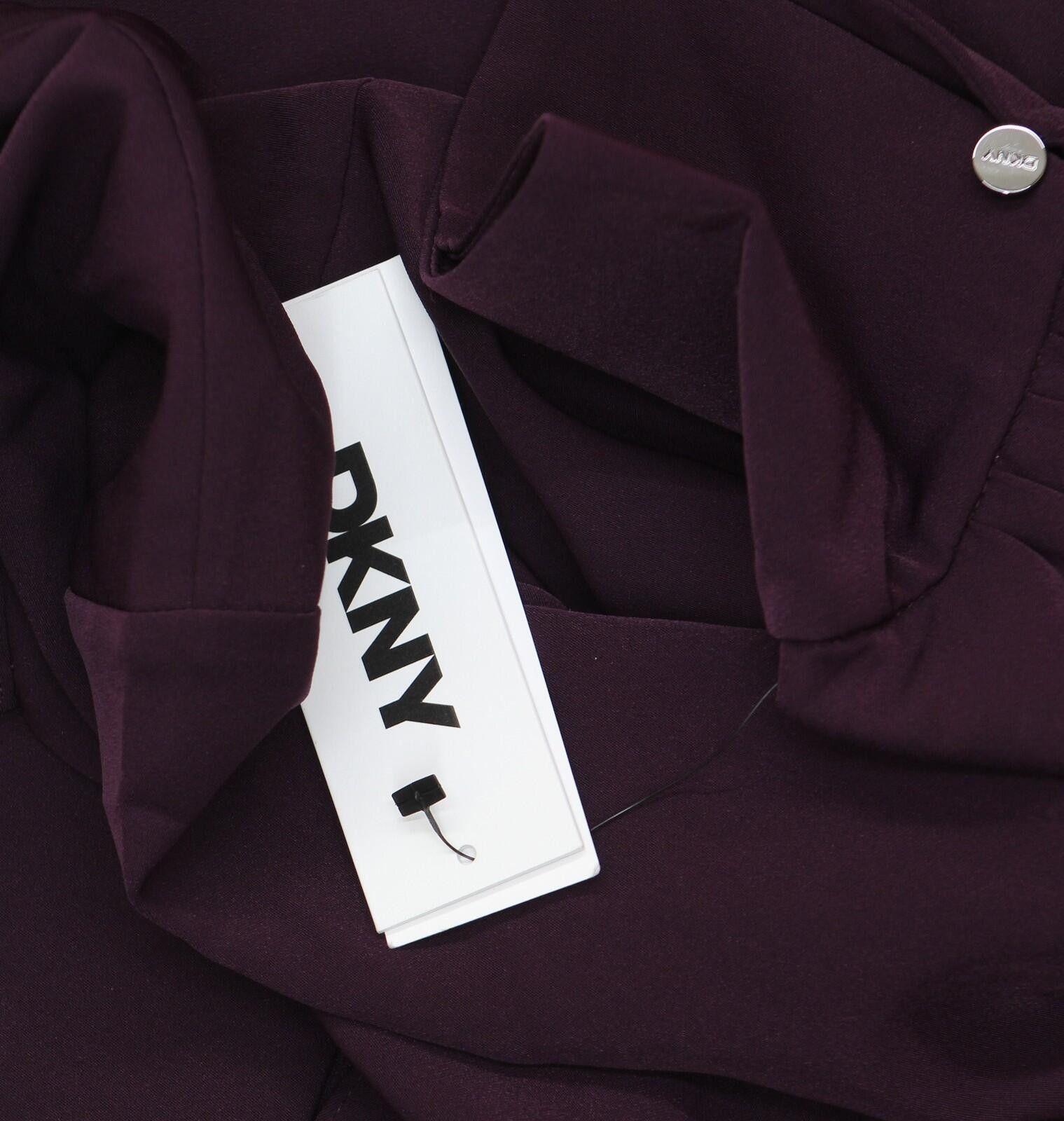 DKNY Nwt Dkny Womens Long-sleeve Dress Xd4g2c86 Raisin Purple 12p Size XL / US 12-14 / IT 48-50 - 3 Thumbnail