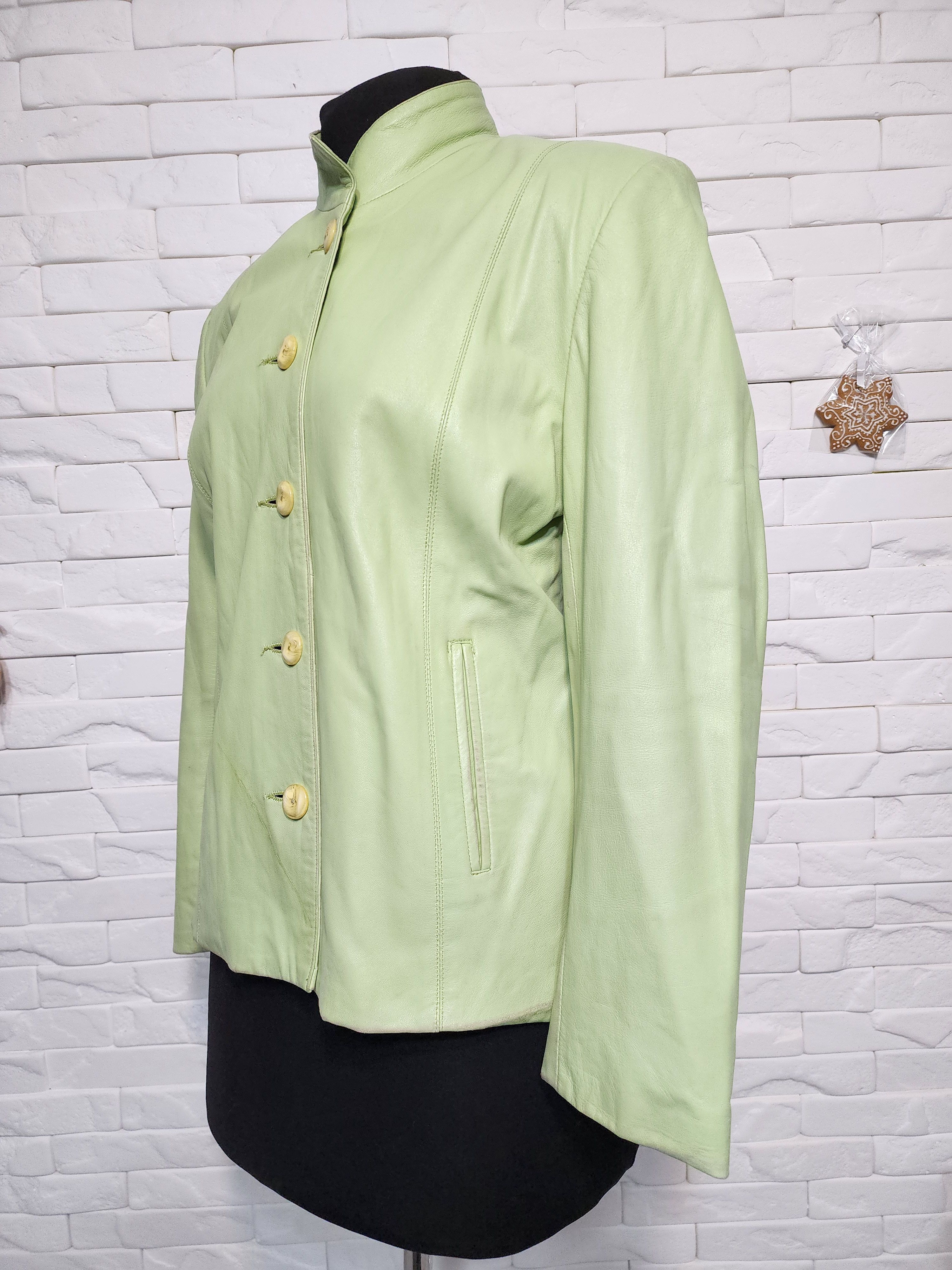 Genuine Leather Green Genuine Leather Jacket: Women's Style Size L / US 10 / IT 46 - 2 Thumbnail