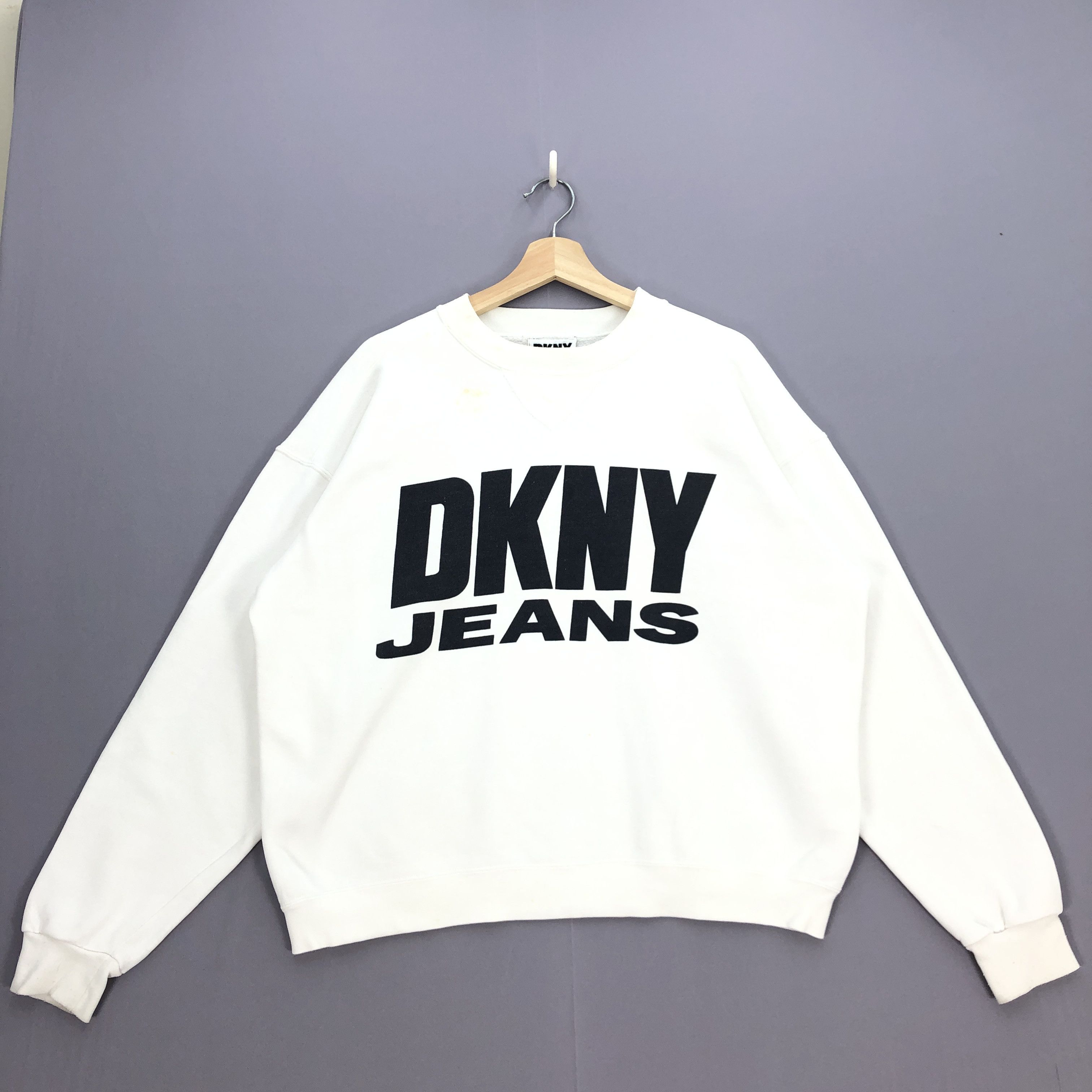 DKNY × Vintage DKNY Sweatshirt Donna Big Logo Karan New York Sweater Size US L / EU 52-54 / 3 - 1 Thumbnail
