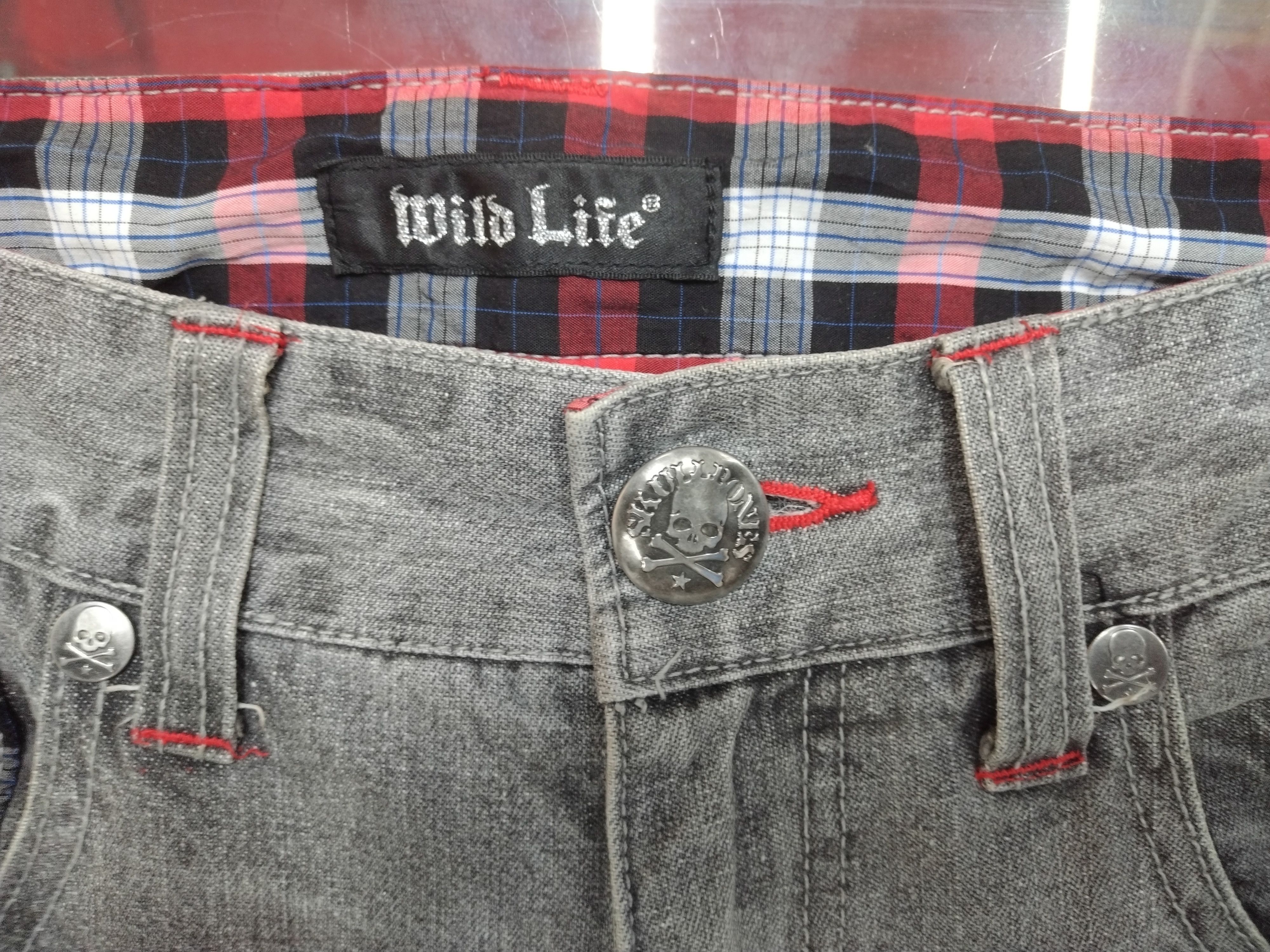 If Six Was Nine 💥Sunfaded lightning character cross design script Jeans Size 30" / US 8 / IT 44 - 12 Thumbnail