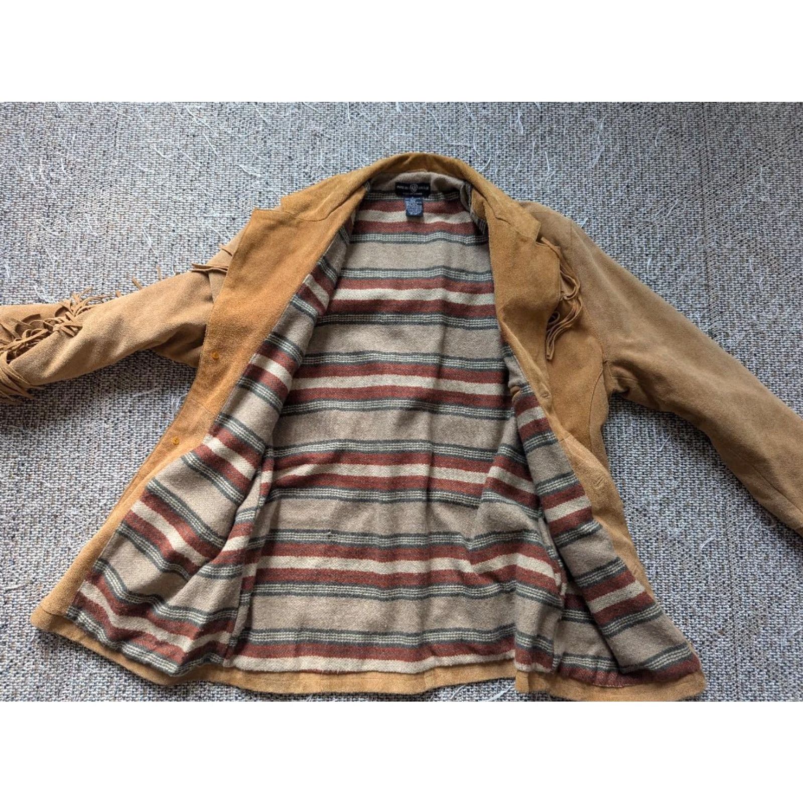 Vintage VINTAGE SUEDE LOONEY TUNES western jacket XL fringe TAZ brown Leather Coat Men Mens Size US XL / EU 56 / 4 - 4 Thumbnail