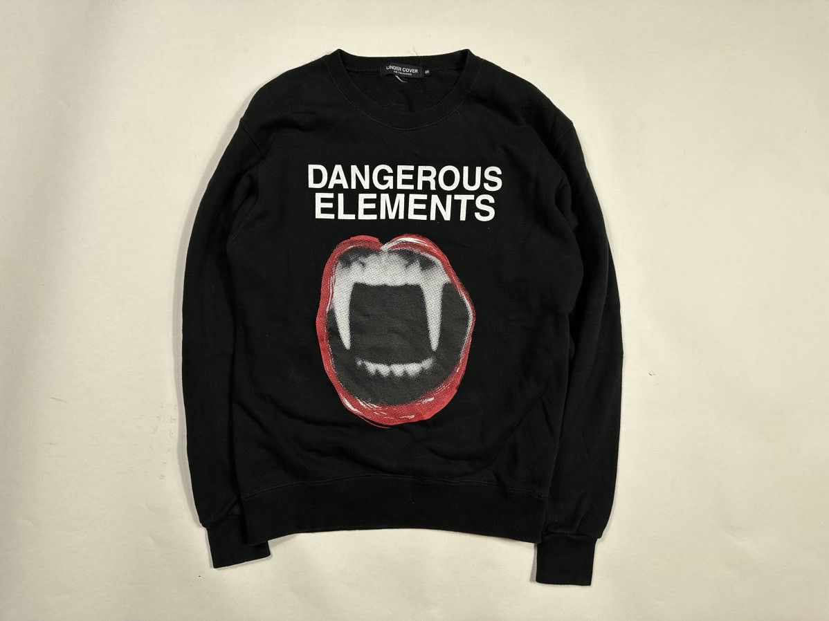 image of Undercover “Dangerous Elements” Sweatshirt Crewneck in Black, Men's (Size Small)