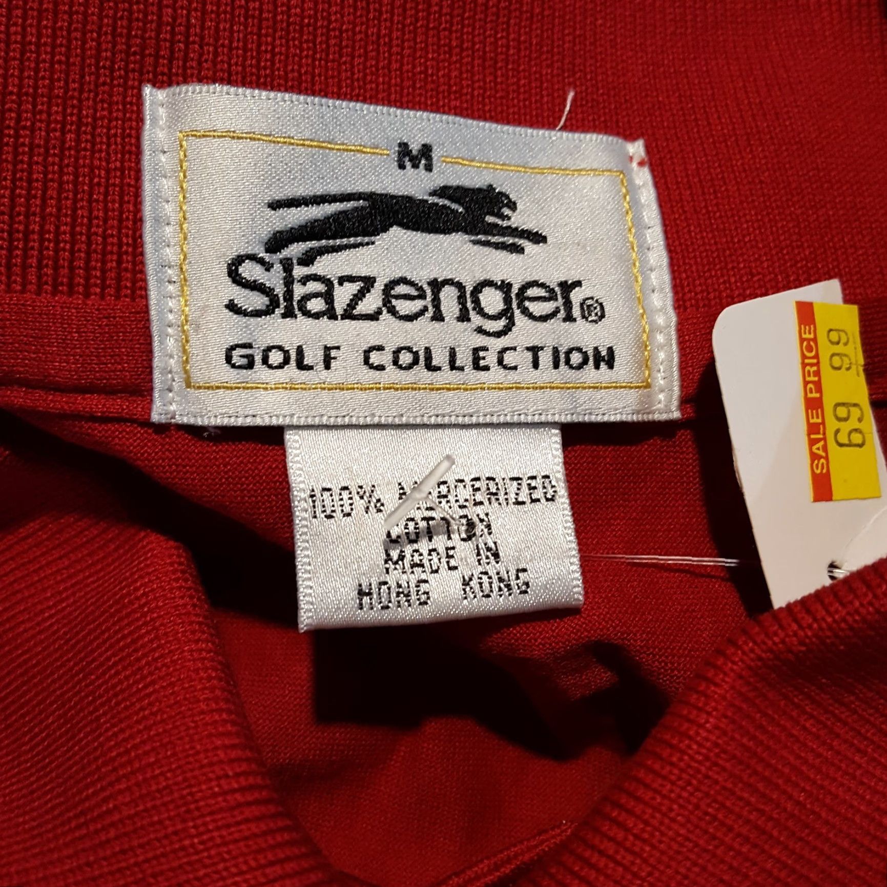 Vintage VINTAGE Slazenger Polo Shirt Men's M Red Oversized Button Dress Shirt Shirt Polo Size M Red 90s Preppy Golf Club Casual Workwear Summer Spring Mens Size 40R - 5 Thumbnail