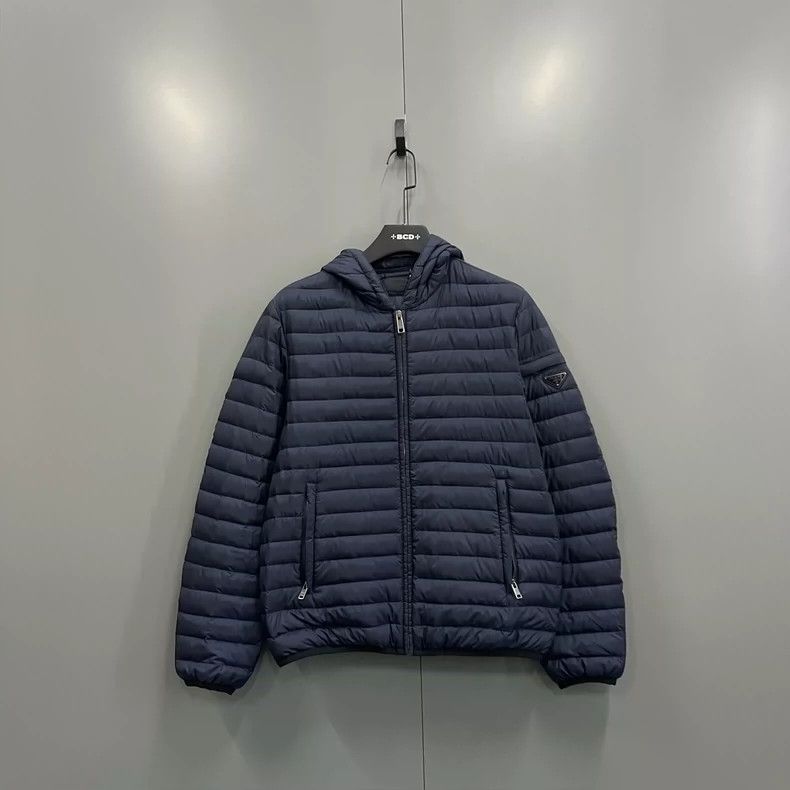 Prada Prada Blue triangle hooded down jacket 2502-Nextarrow Size US M / EU 48-50 / 2 - 1 Thumbnail