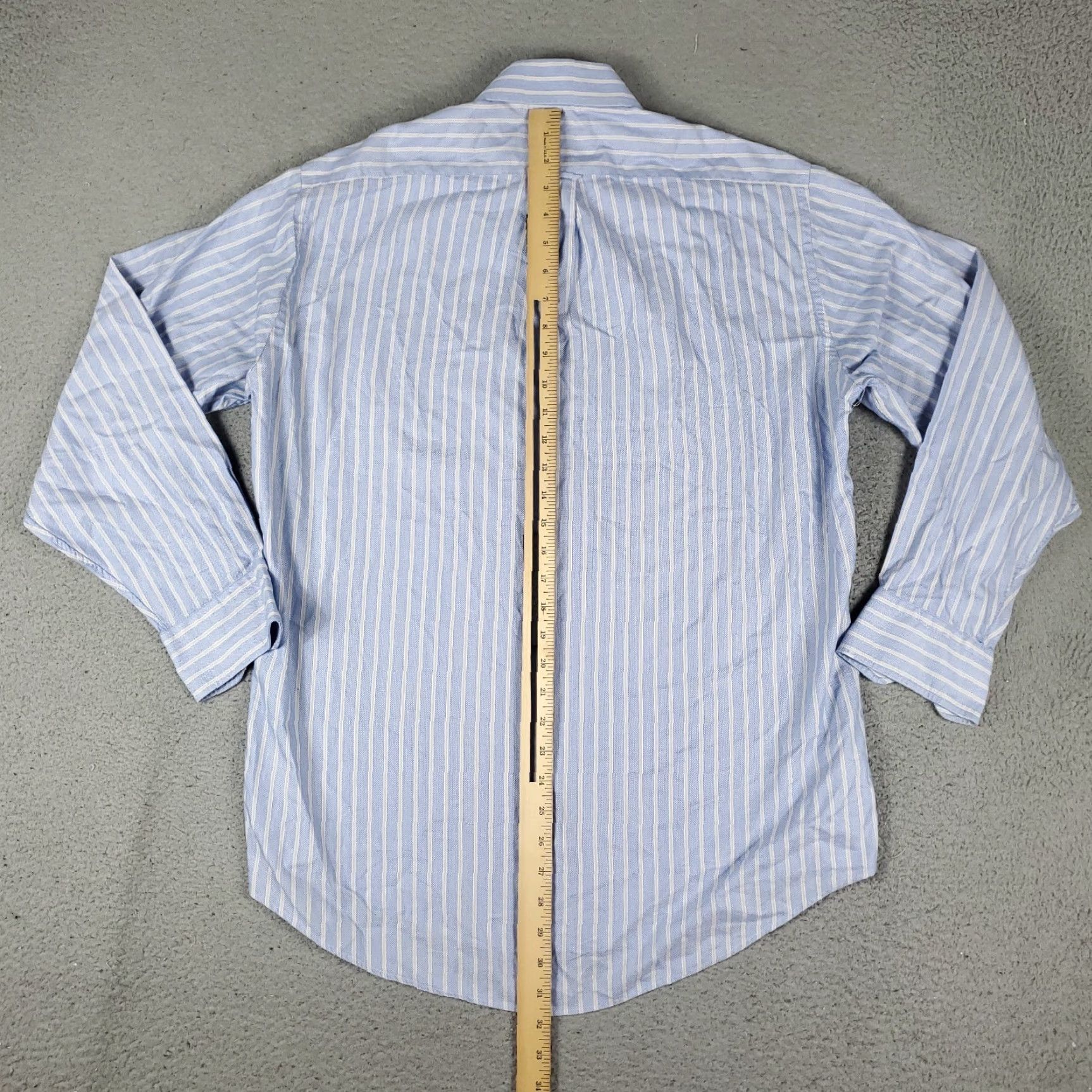 Faconnable Façonnable Men’s Dress Shirt Size 15 Blue Striped Long Sleeve Button-Up Regular Fit Size 40R - 5 Thumbnail