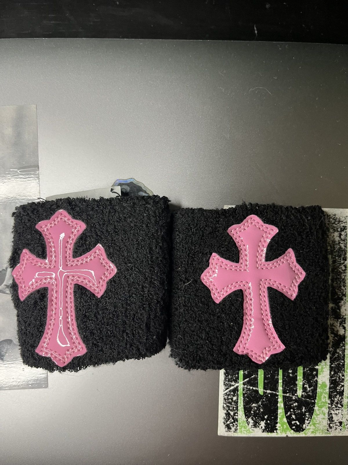 Chrome Hearts Chrome Hearts Pink Cemetery Cross Leather Sweatbands Size ONE SIZE - 2 Thumbnail