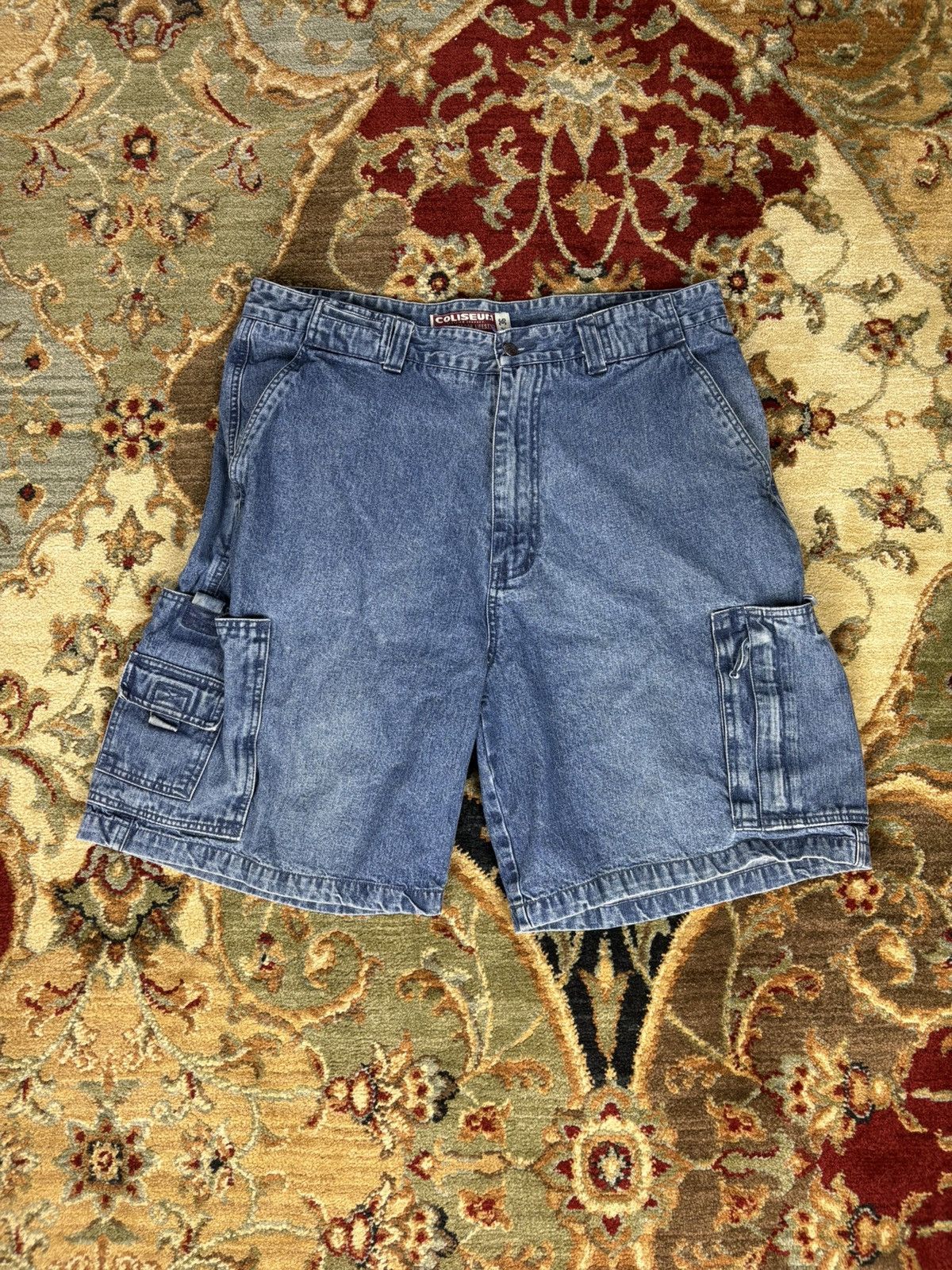 Colosseum Athletics × Vintage Vintage Y2K Baggy Cargo Jean Shorts Size US 36 / EU 52 - 1 Thumbnail