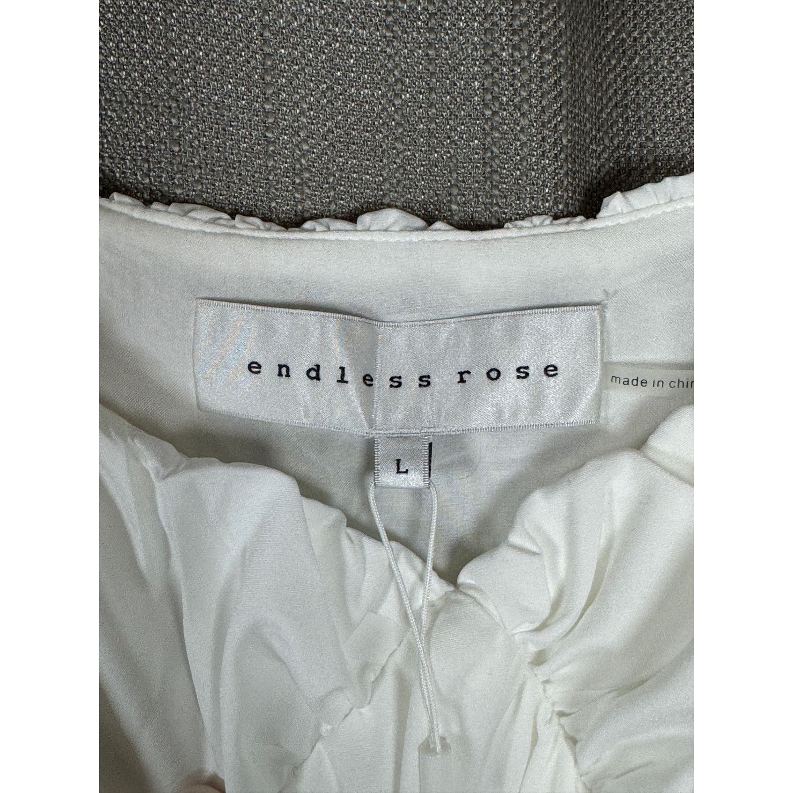 Unknown London Endless Rose Ruffled Sweetheart Mini Dress White Women L NWT Size L / US 10 / IT 46 - 3 Thumbnail
