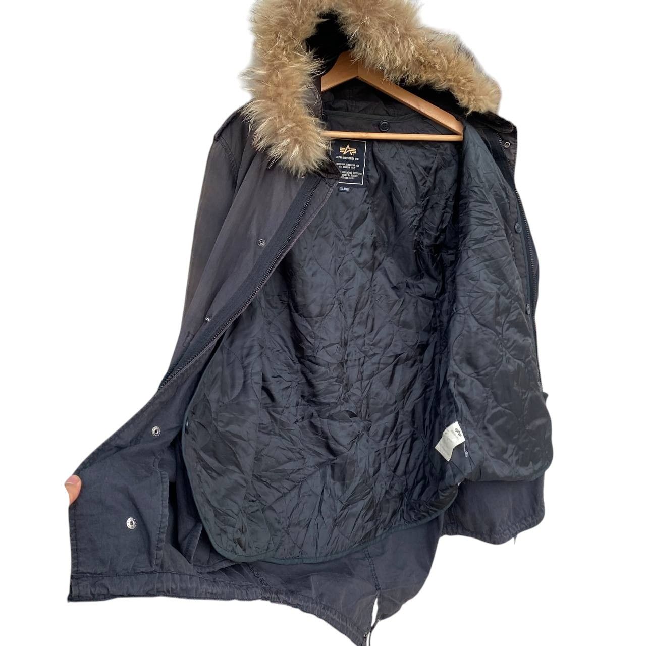 Alpha Industries Vintage Alpha Industries M-51 Fishtail Fur Parka Faded Black Size US XL / EU 56 / 4 - 10 Thumbnail