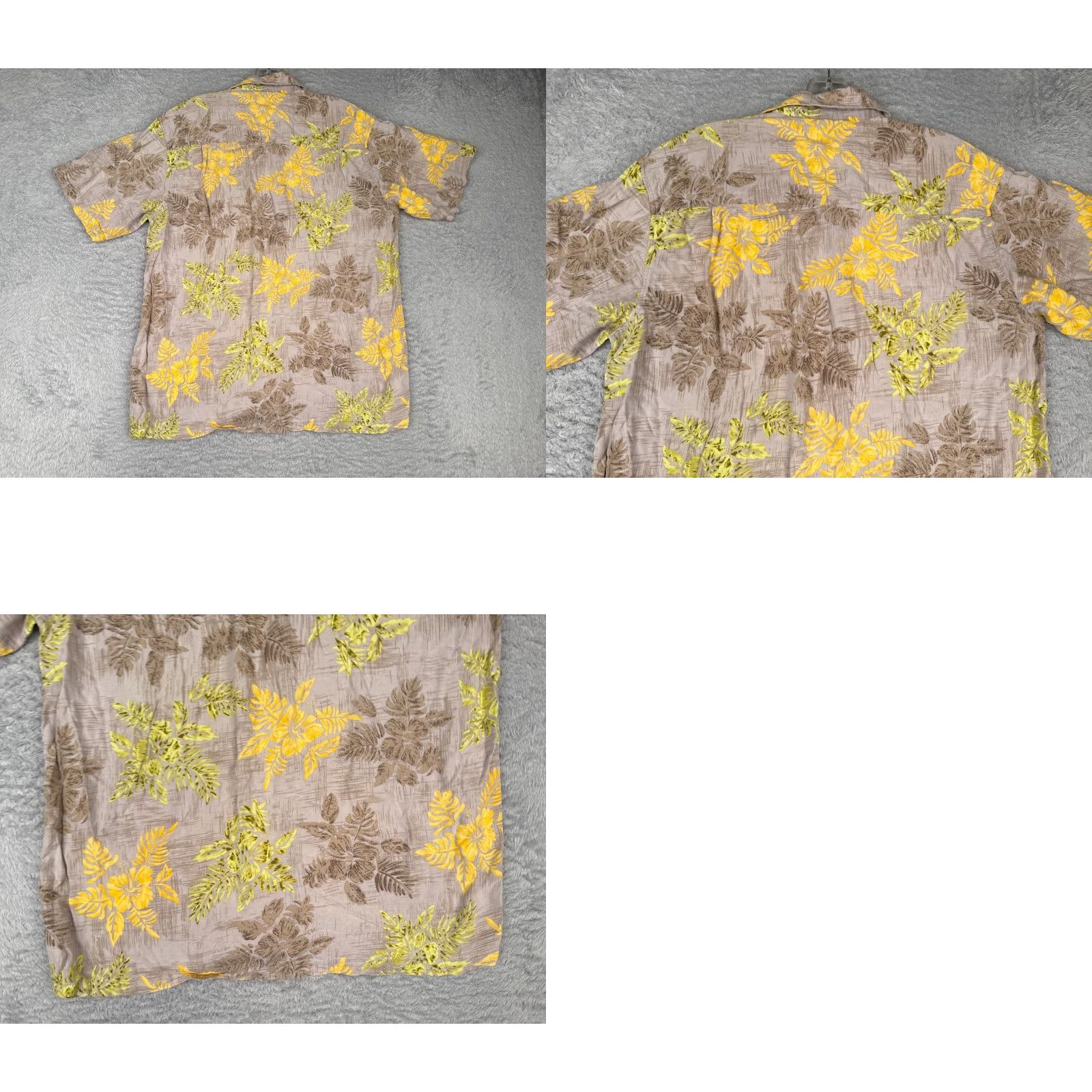 Vintage VINTAGE Knightsbridge Shirt Adult Large Gray Yellow Floral 100% Rayon Hawaiian Pocket Size US L / EU 52-54 / 3 - 9 Thumbnail