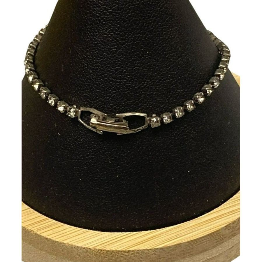 Other Vintage Rhinestone Bracelet With Teardrop Accents & Secure C Size ONE SIZE - 4 Thumbnail
