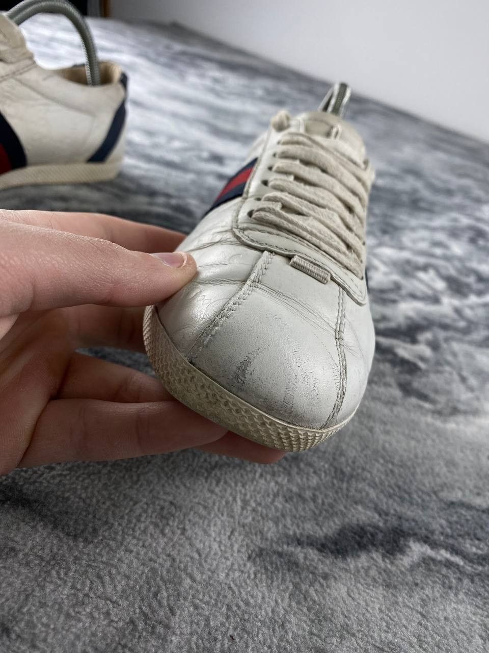 Gucci Gucci Ace Leather GG Sneaker Women Size 35 White Size US 5 / IT 35 - 17 Thumbnail
