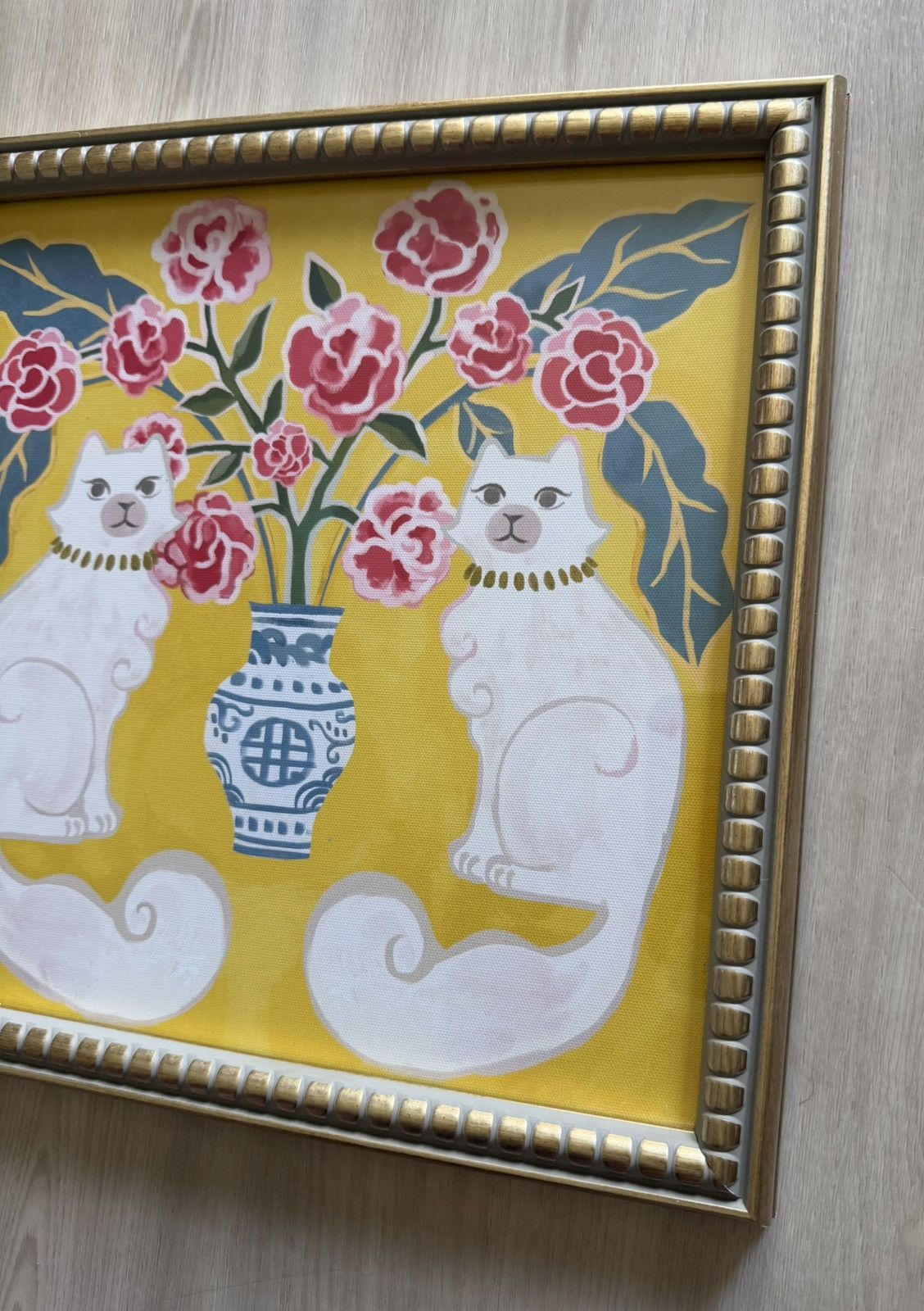 Vintage SAPNA SHAH Blue White Chinoiserie Pink Flower Filled Vase Size ONE SIZE - 3 Thumbnail