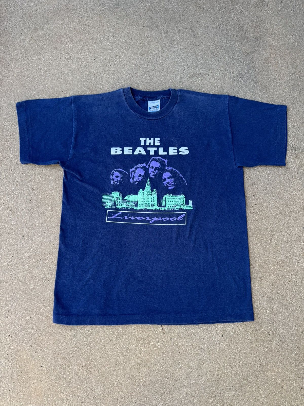Band Tees × Vintage Vintage 1980's The Beatles At Liverpool Rock Concert Tee M/L Size US L / EU 52-54 / 3 - 1 Thumbnail