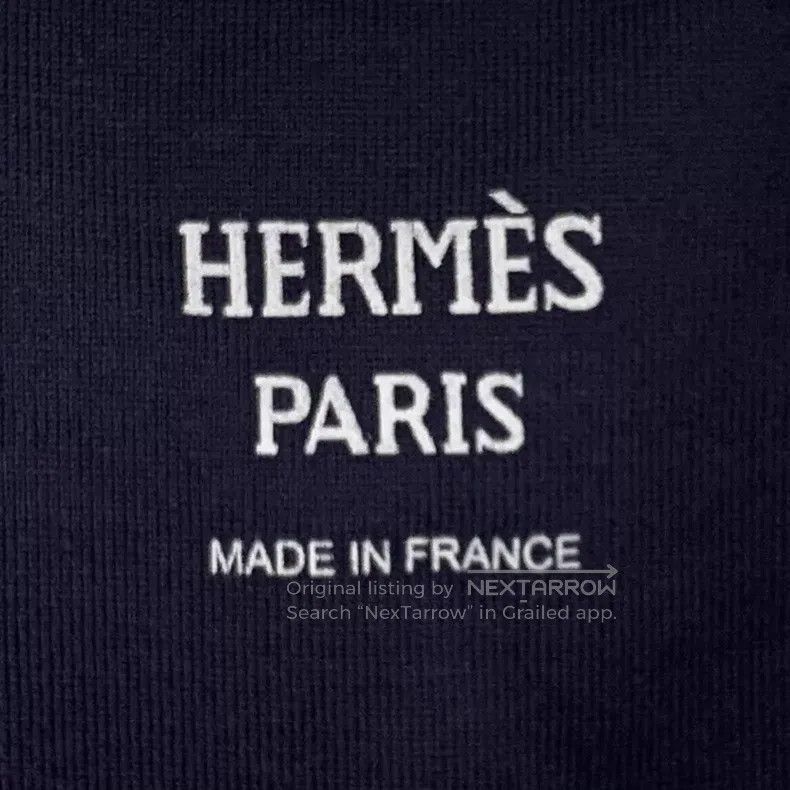 Hermes Hermes Dark Blue Lock Stitch Printed Cotton Crew Neck Shor Size S / US 4 / IT 40 - 6 Thumbnail