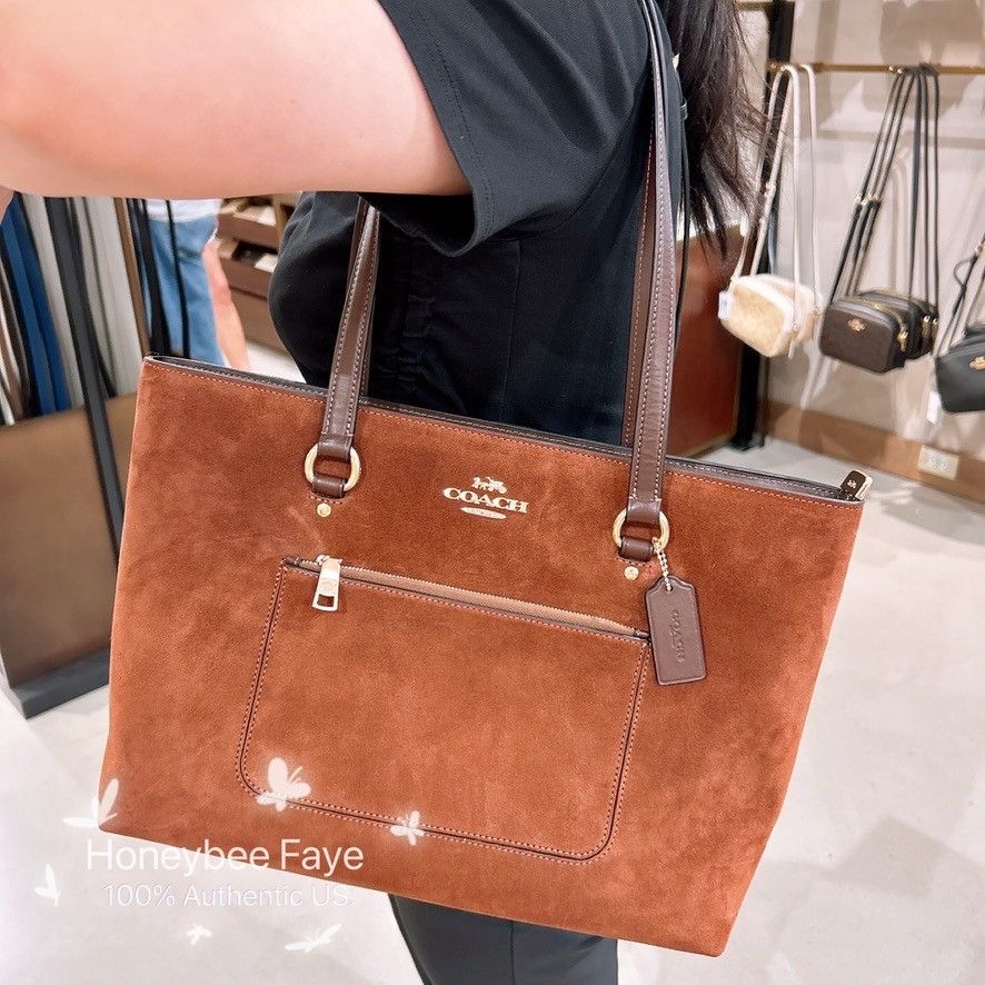 Coach Nwt Coach Station Tote Bag Suede CCC77 Size ONE SIZE - 10 Thumbnail