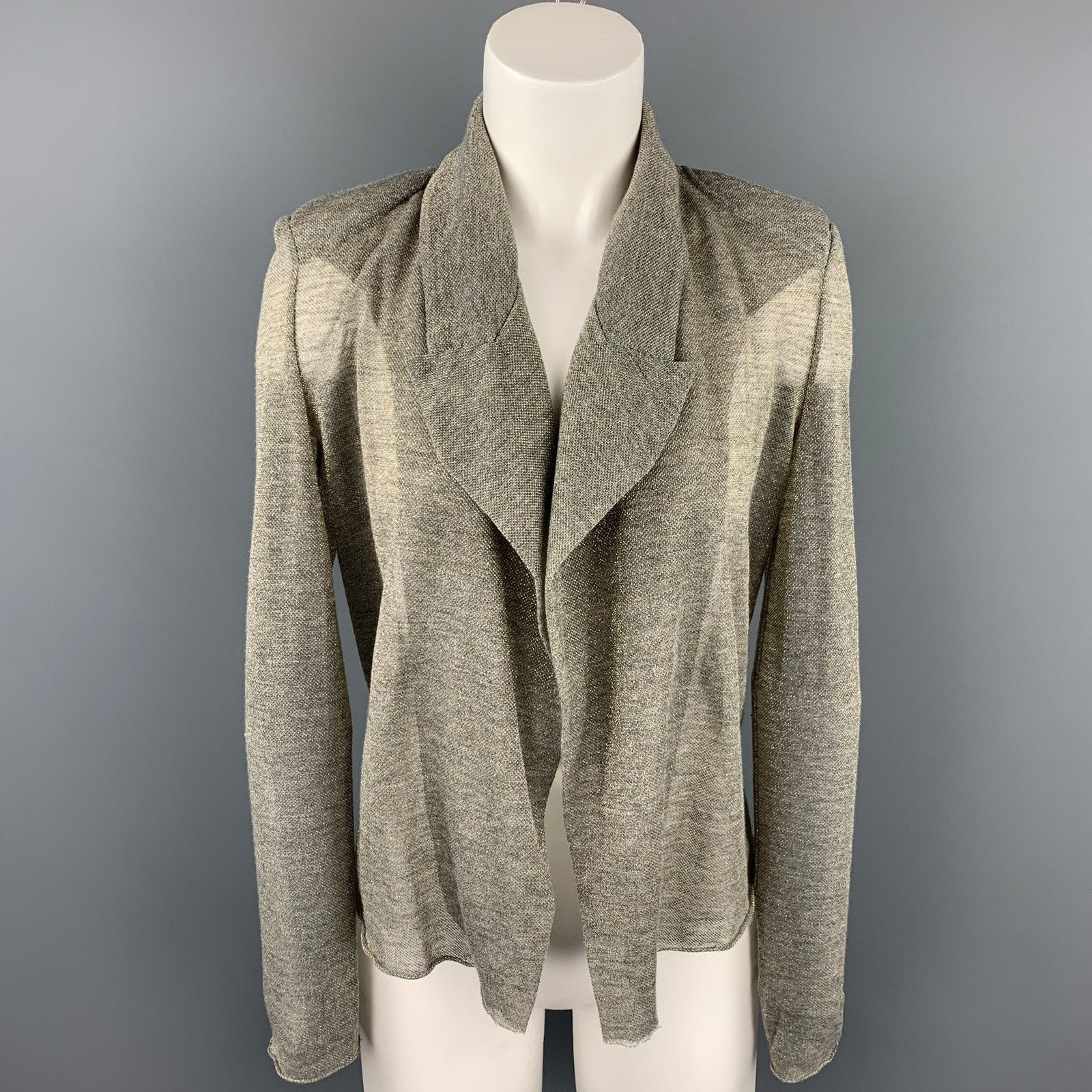 Kolor KOLOR Size S Silver & Grey Metallic Polyester Blend Jacket Size S / US 4 / IT 40 - 1 Thumbnail