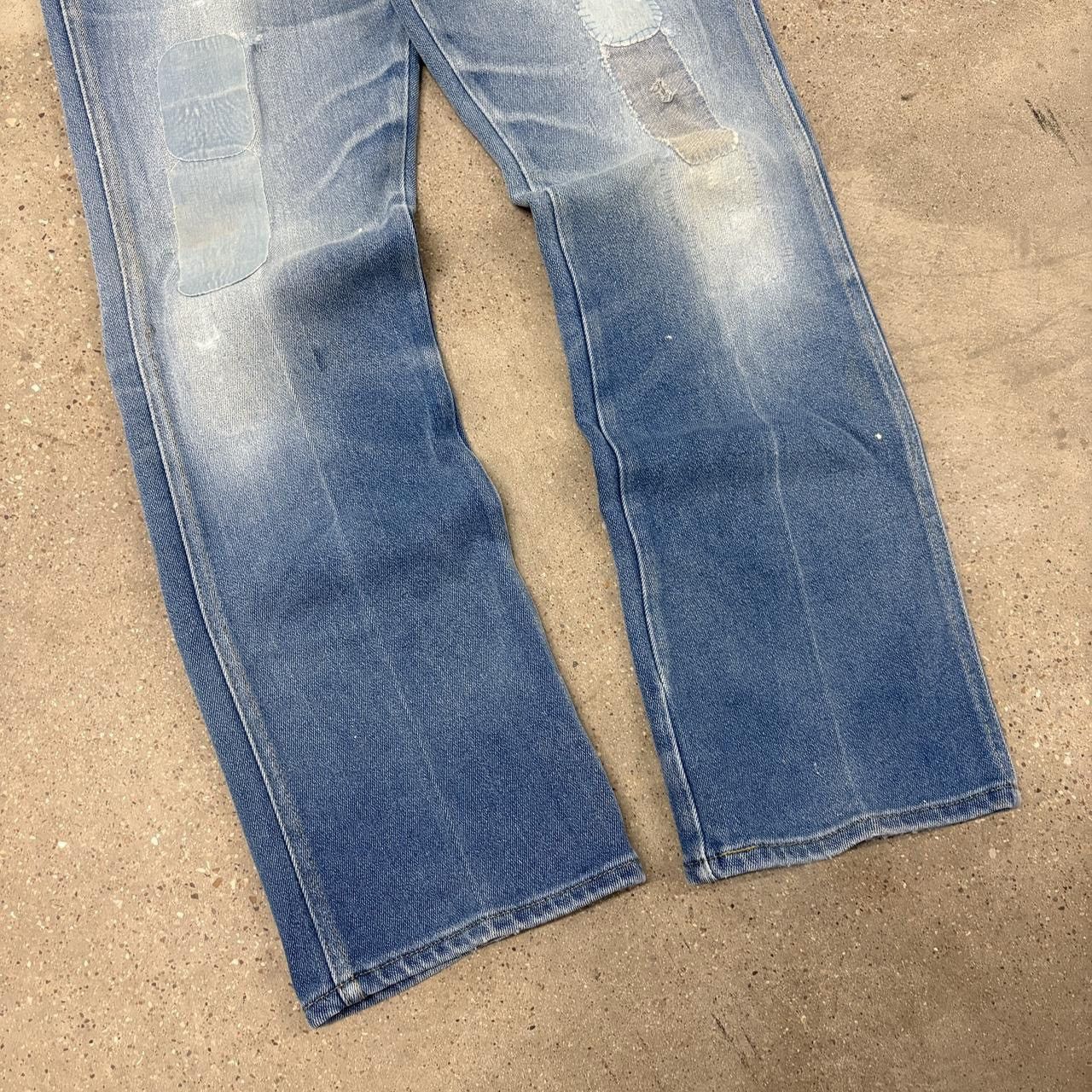 Lee Vintage Lee Riders Bootcut Faded Patchwork Denim Jeans Size US 36 / EU 52 - 3 Thumbnail
